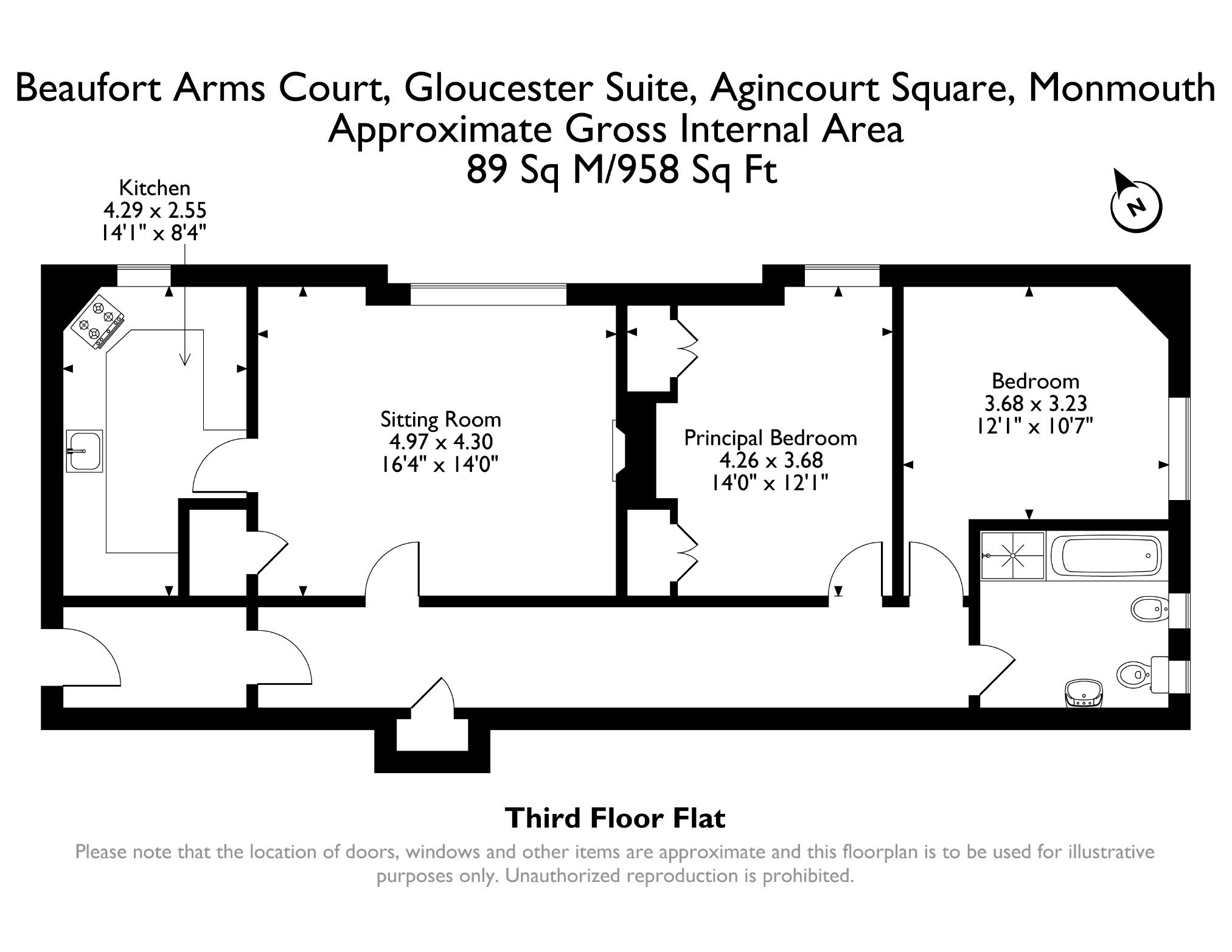 The Gloucester Suite, Beaufort Arms Court, Monmouth floorplan