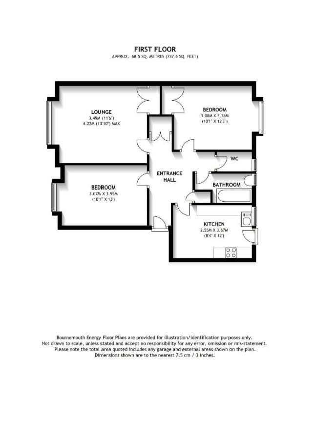 Flat 11, Brownsea Court Sandbanks Road, Lilliput floorplan