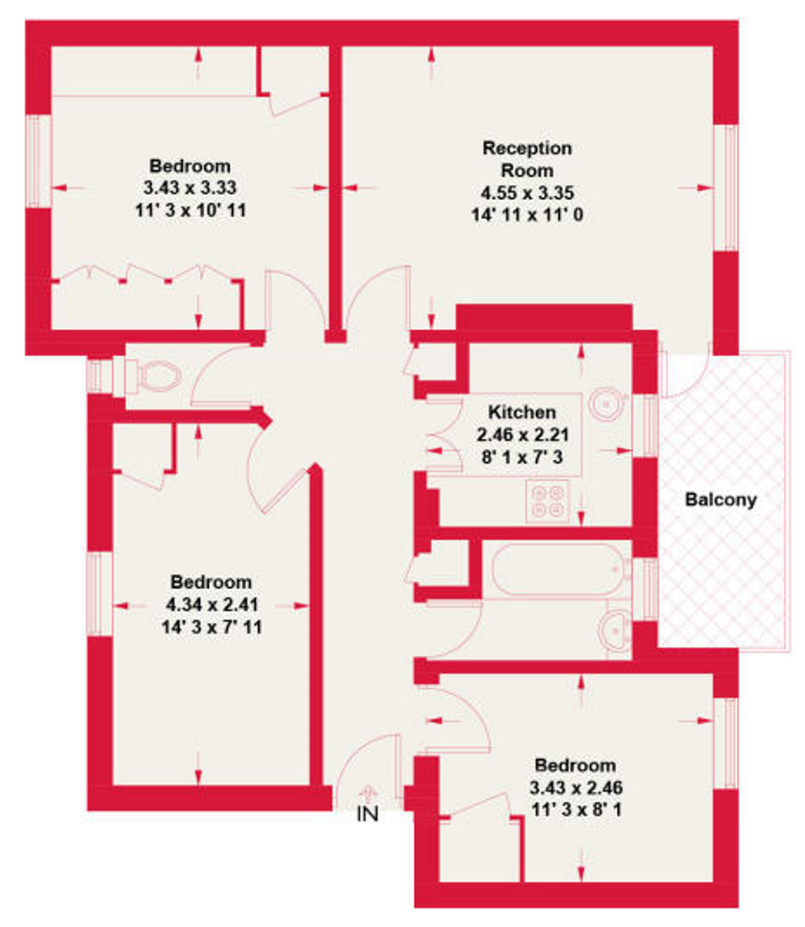 Flat 16/Babington House, Redcross Way, London floorplan