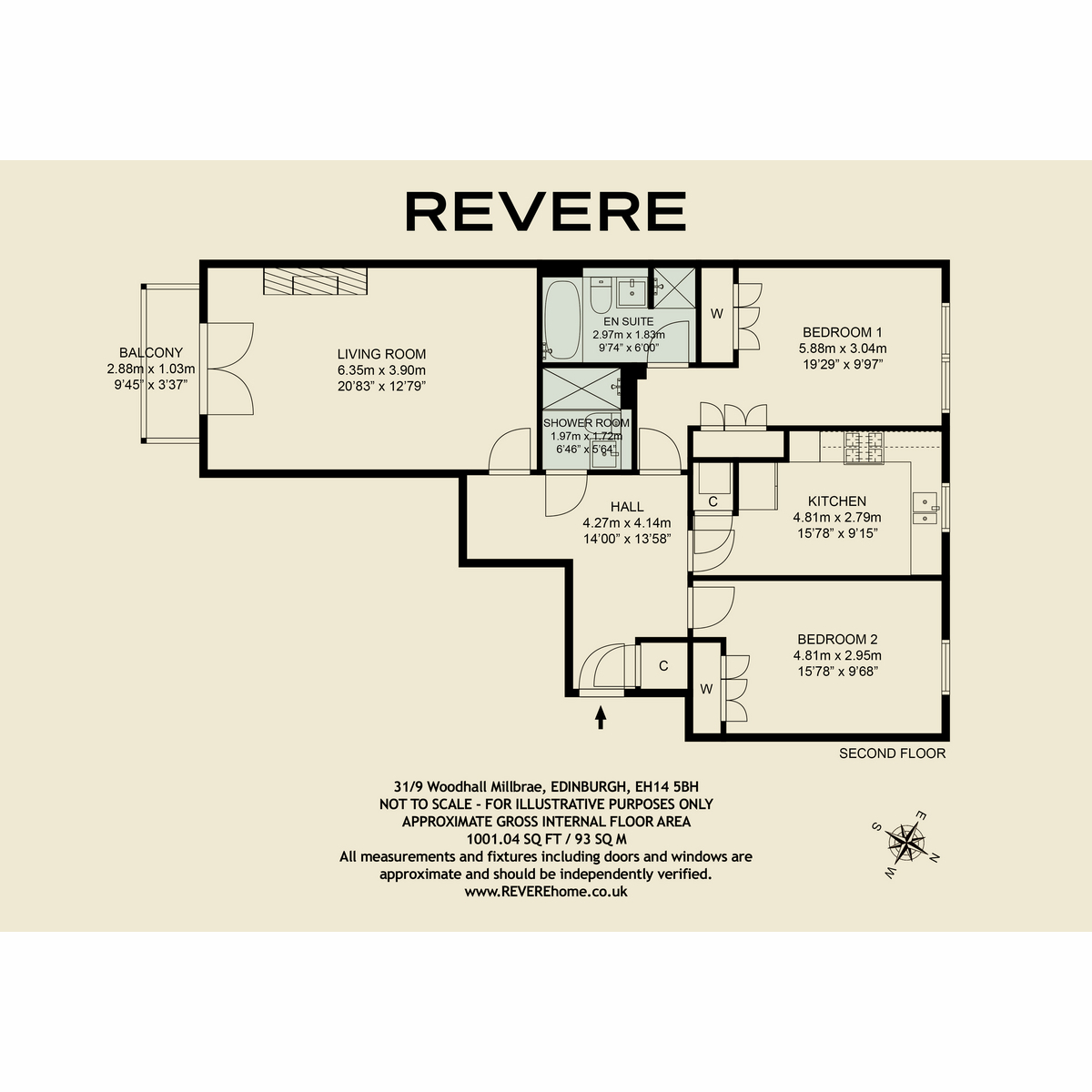 Flat Flat 9, 31, Woodhall Millbrae, Edinburgh floorplan
