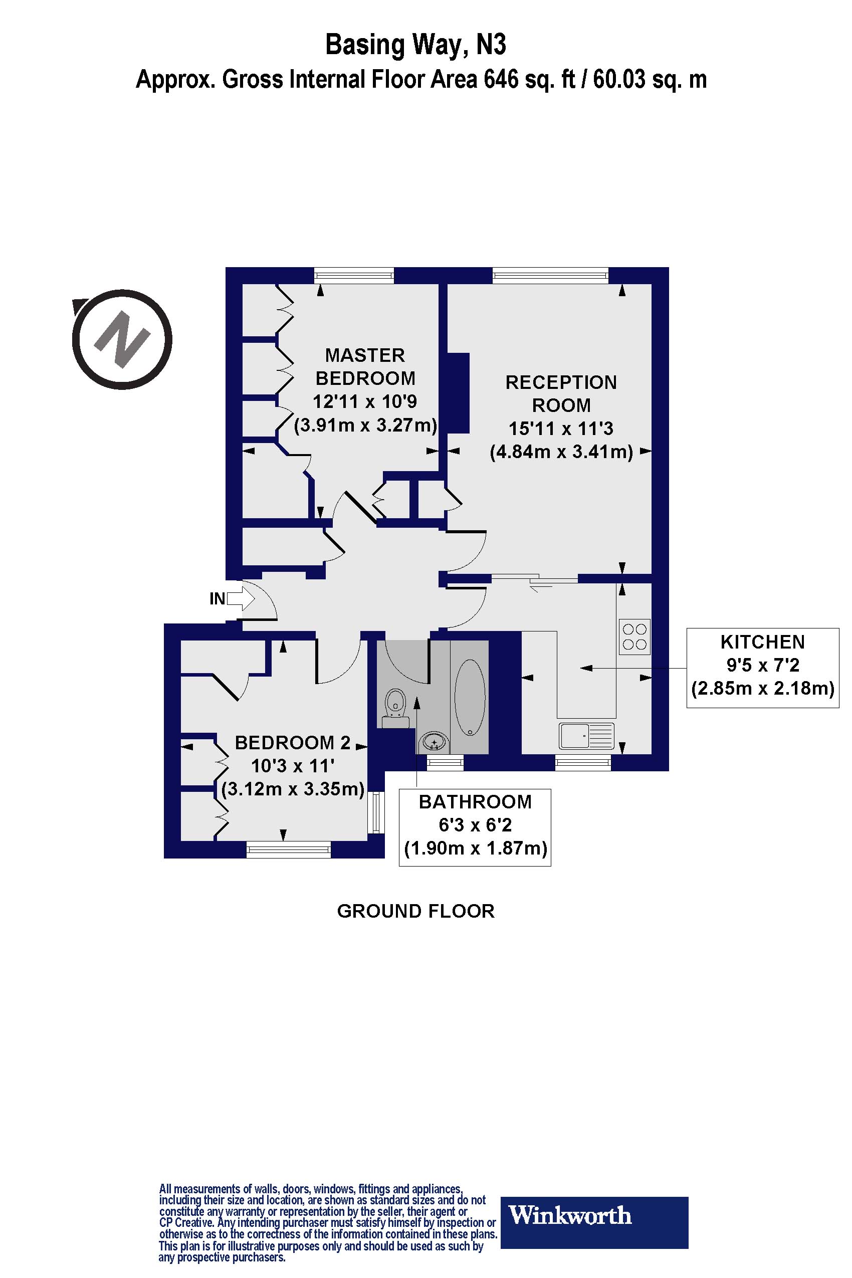 2 Bedrooms Flat for sale in Basing Way, Finchley, London N3