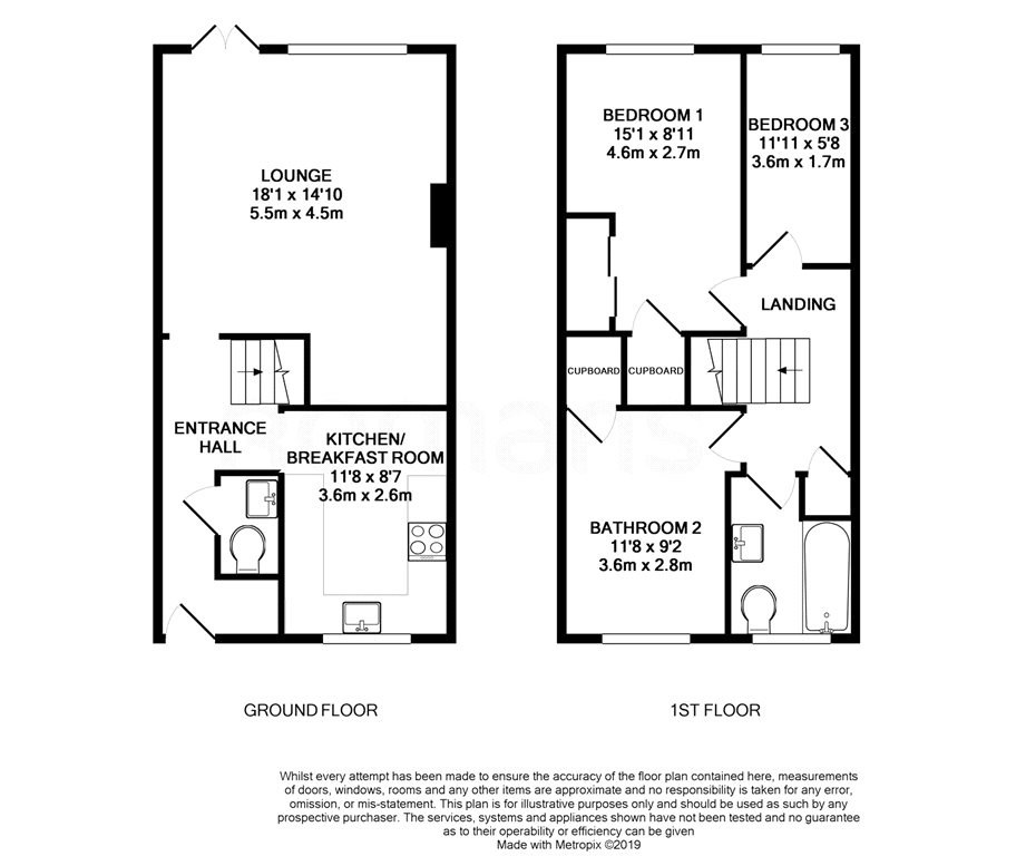 3 Bedrooms Terraced house for sale in Connaught Close, Yateley, Hampshire GU46