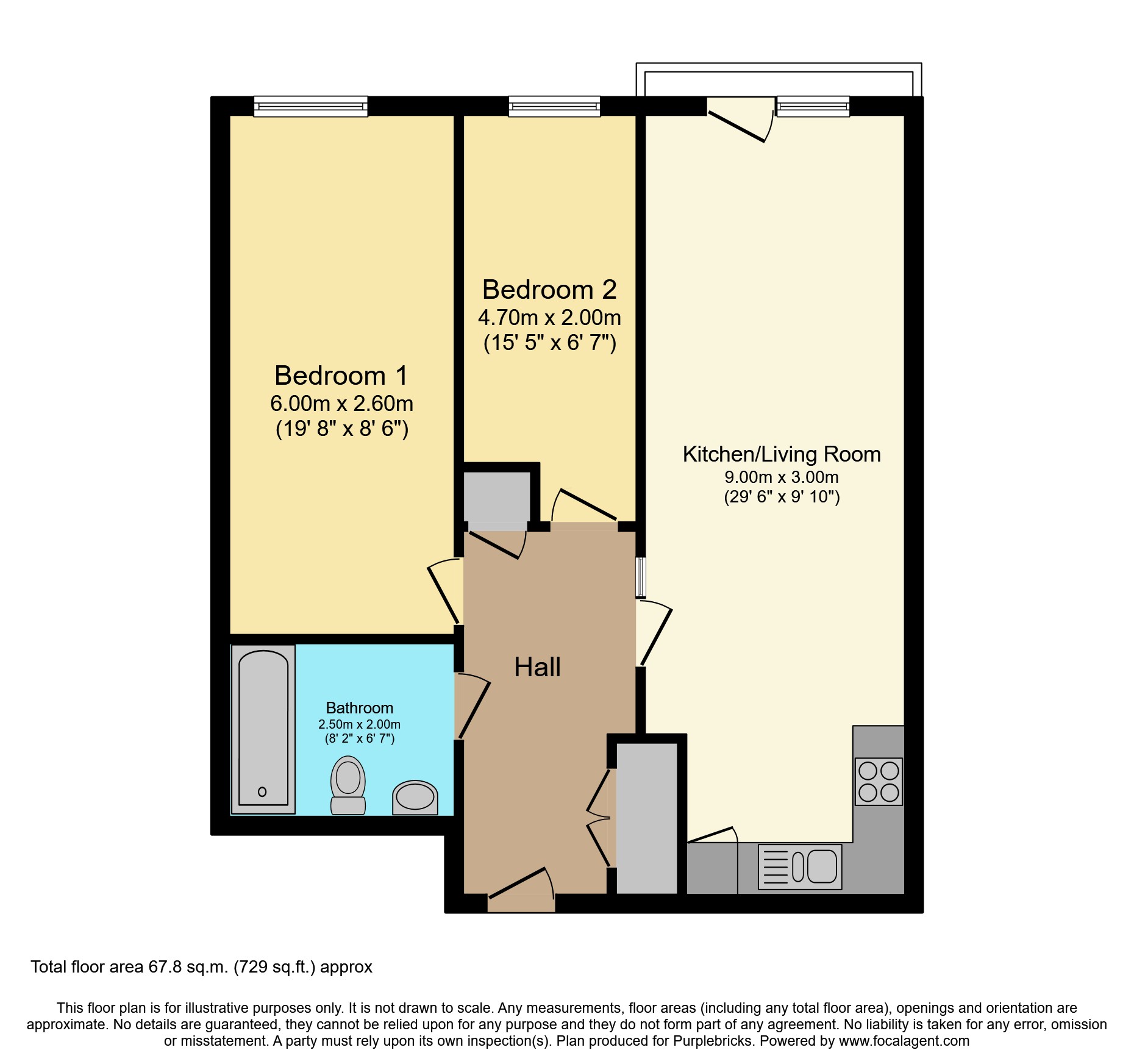 603/Rossetti Place, 2 Lower Byrom Street, Manchester floorplan