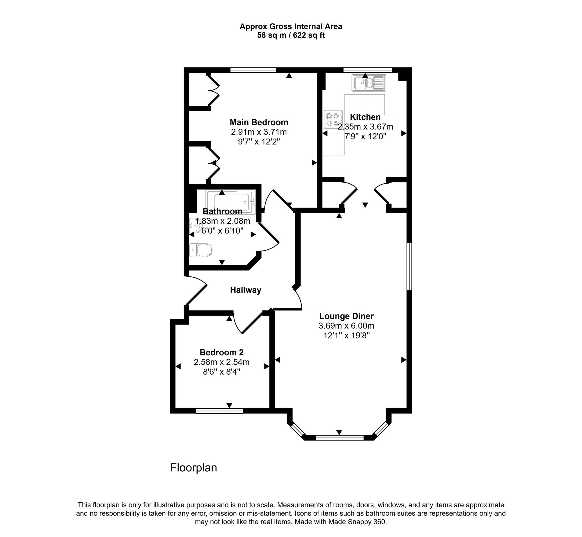9 Lancaster Gate, Cambridge floorplan