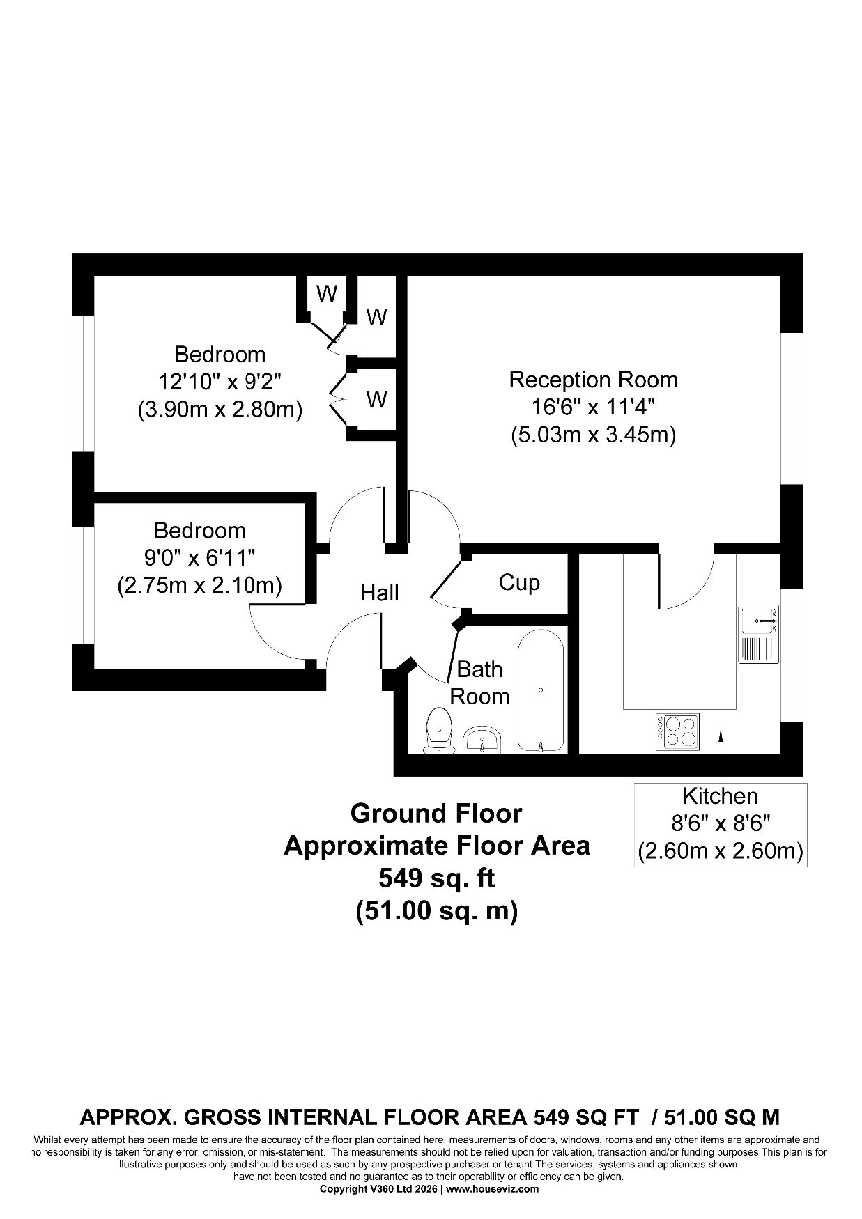 Flat 1, Sunninghill Court, London floorplan