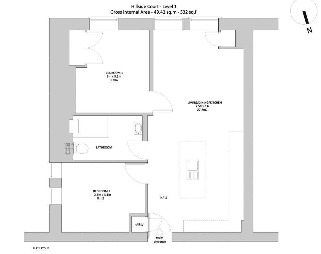 Flat 11, Hillside Court, 409, Finchley Road, London floorplan