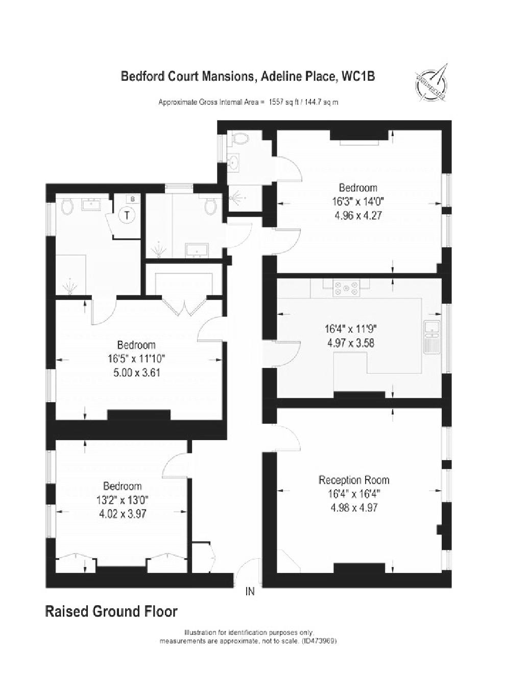 Flat 123, Bedford Court Mansions,, Adeline Place, London floorplan