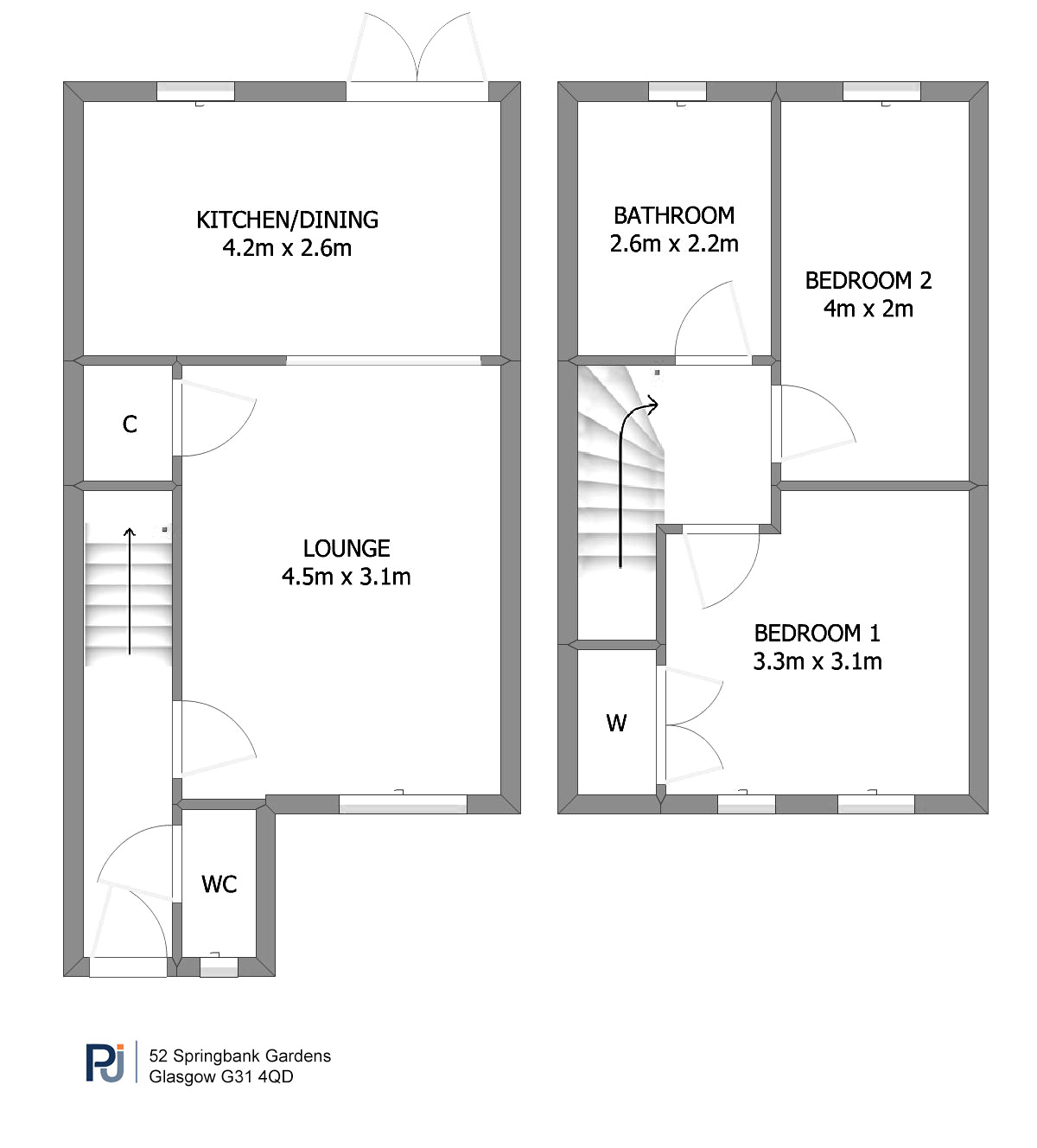 52 Springbank Gardens, Glasgow floorplan