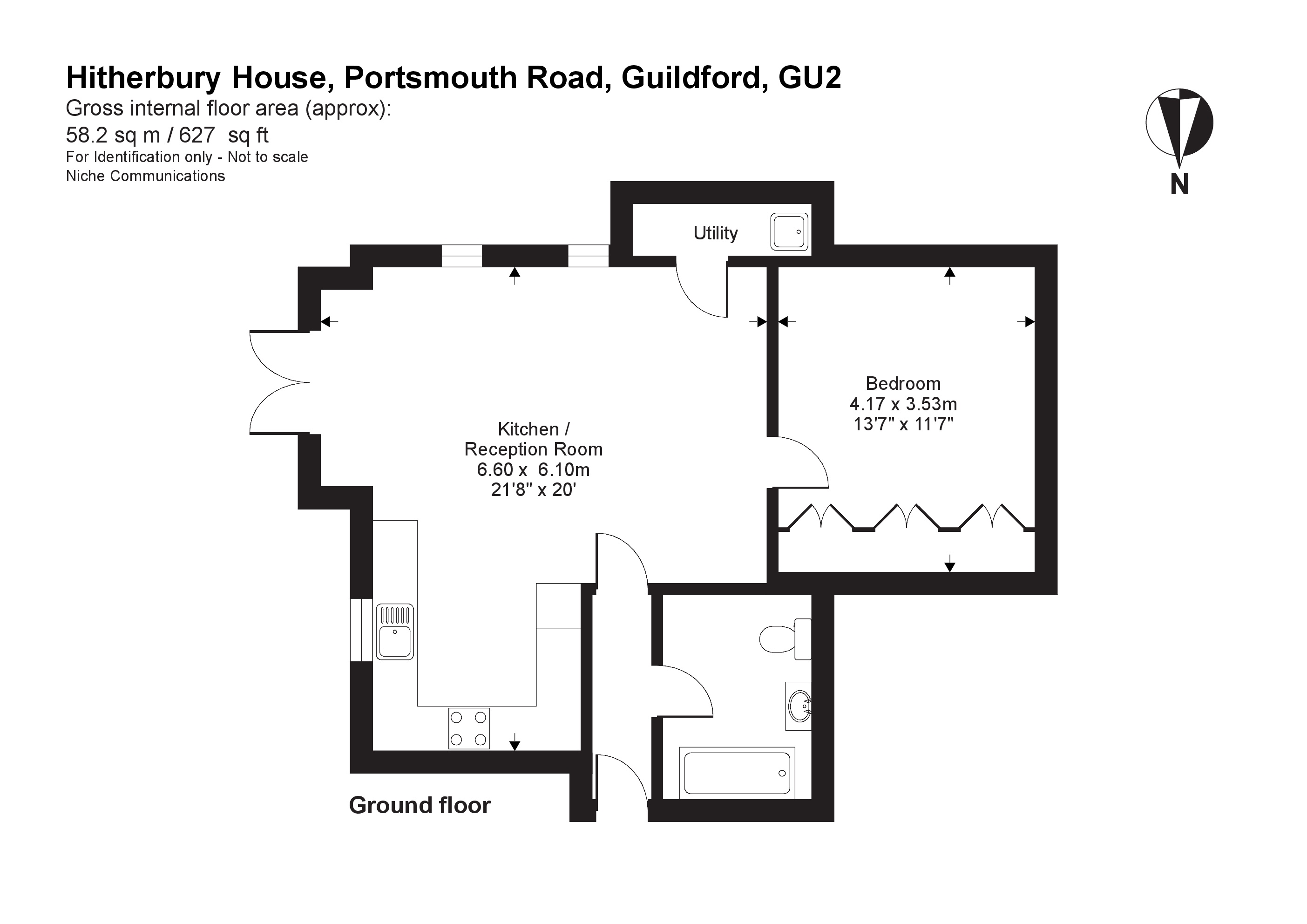 1 Bedrooms Flat for sale in Hitherbury House, 97 Portsmouth Road, Guildford, Surrey GU2