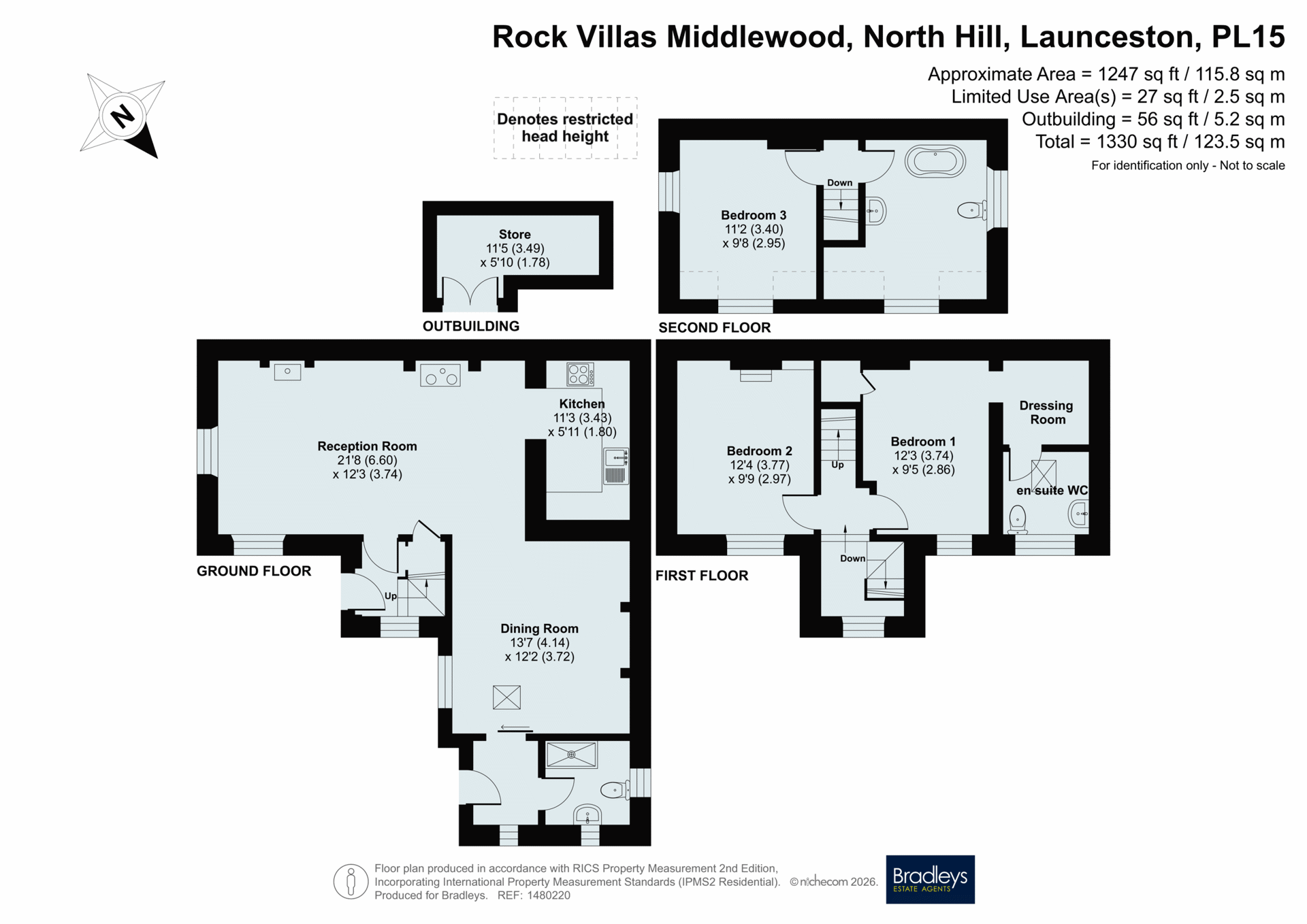 1 Rock Villas Middlewood, North Hill Launceston Cornwall, Cornwall floorplan