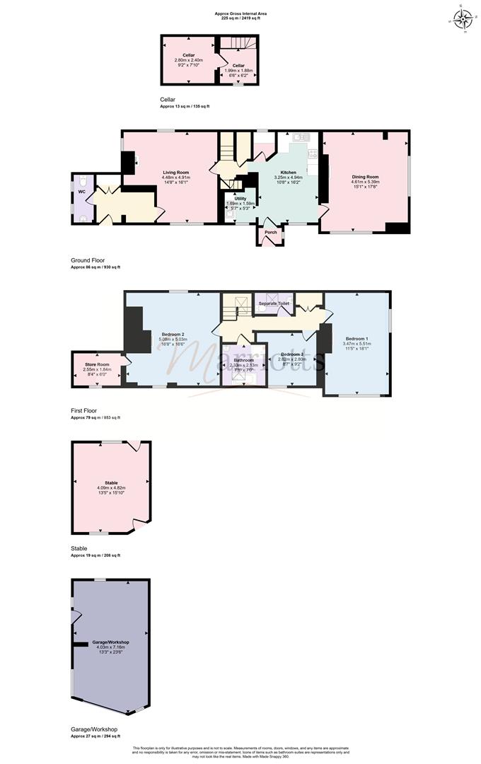 'Caroline Cottage', 47, Main Street, Nottingham floorplan