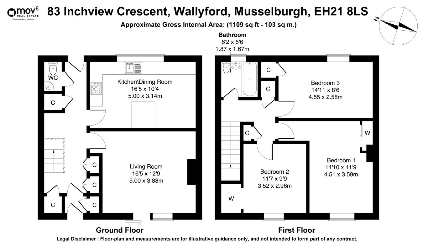 83, Inchview Crescent, Musselburgh floorplan