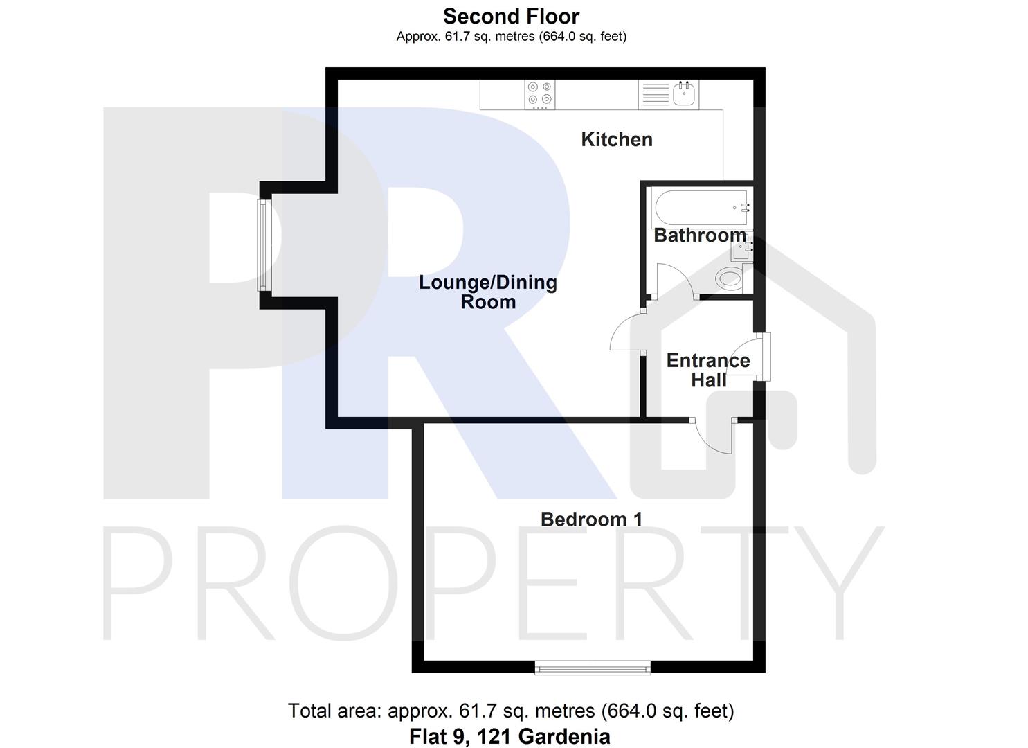 Flat 9, 121, Gardenia Avenue, Luton floorplan