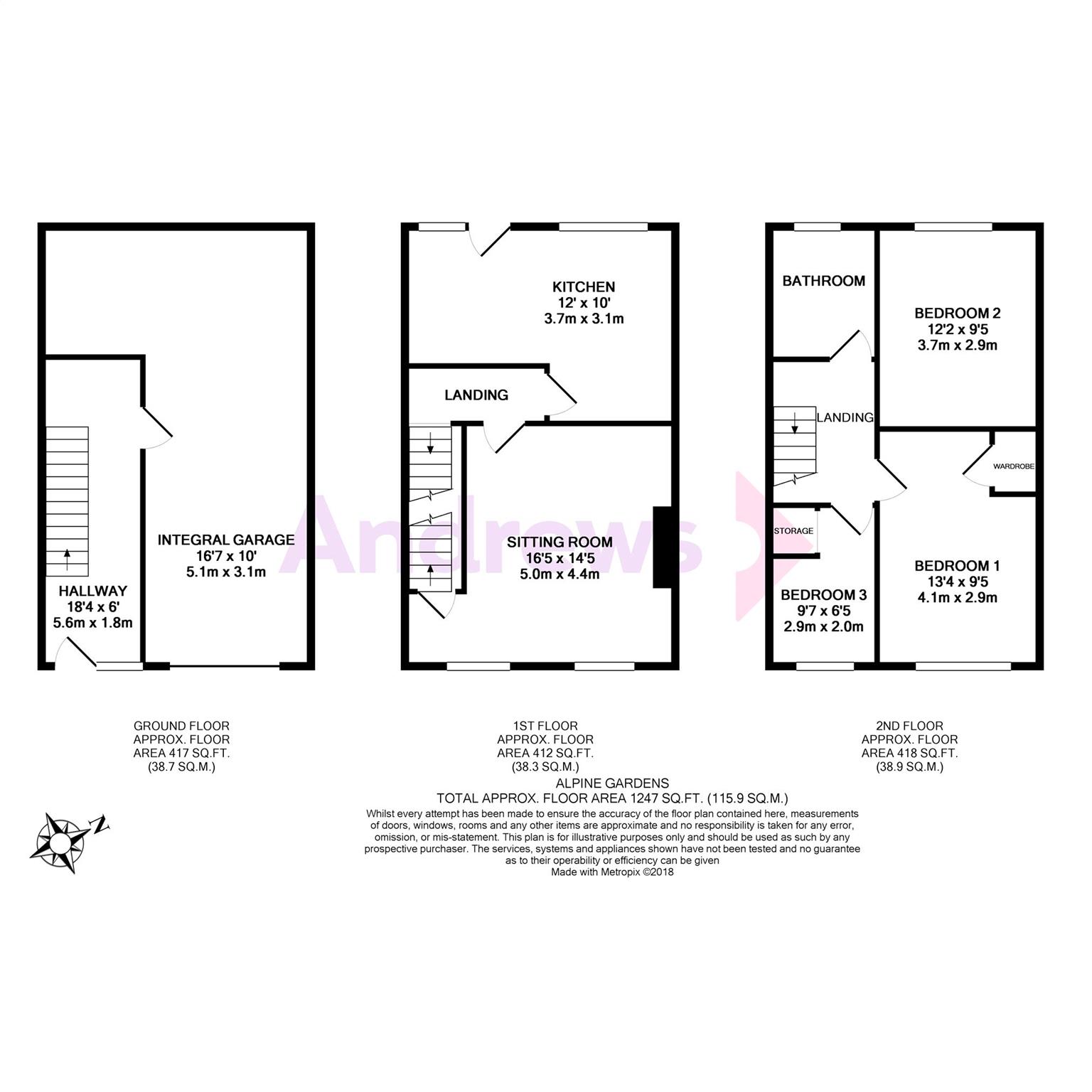 3 Bedrooms Terraced house to rent in Alpine Gardens, Bath BA1