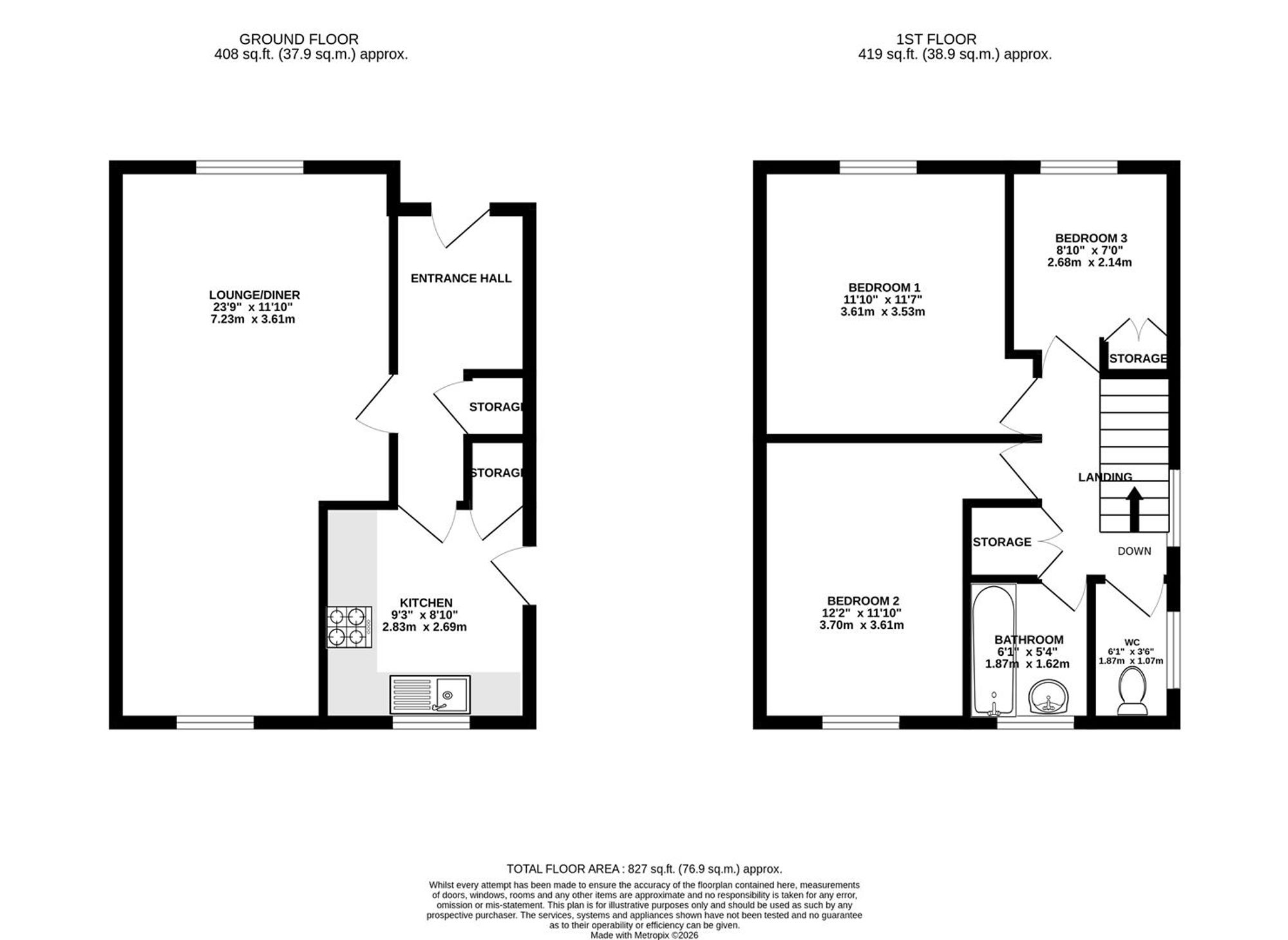 8 Heather Close, Chesterfield floorplan