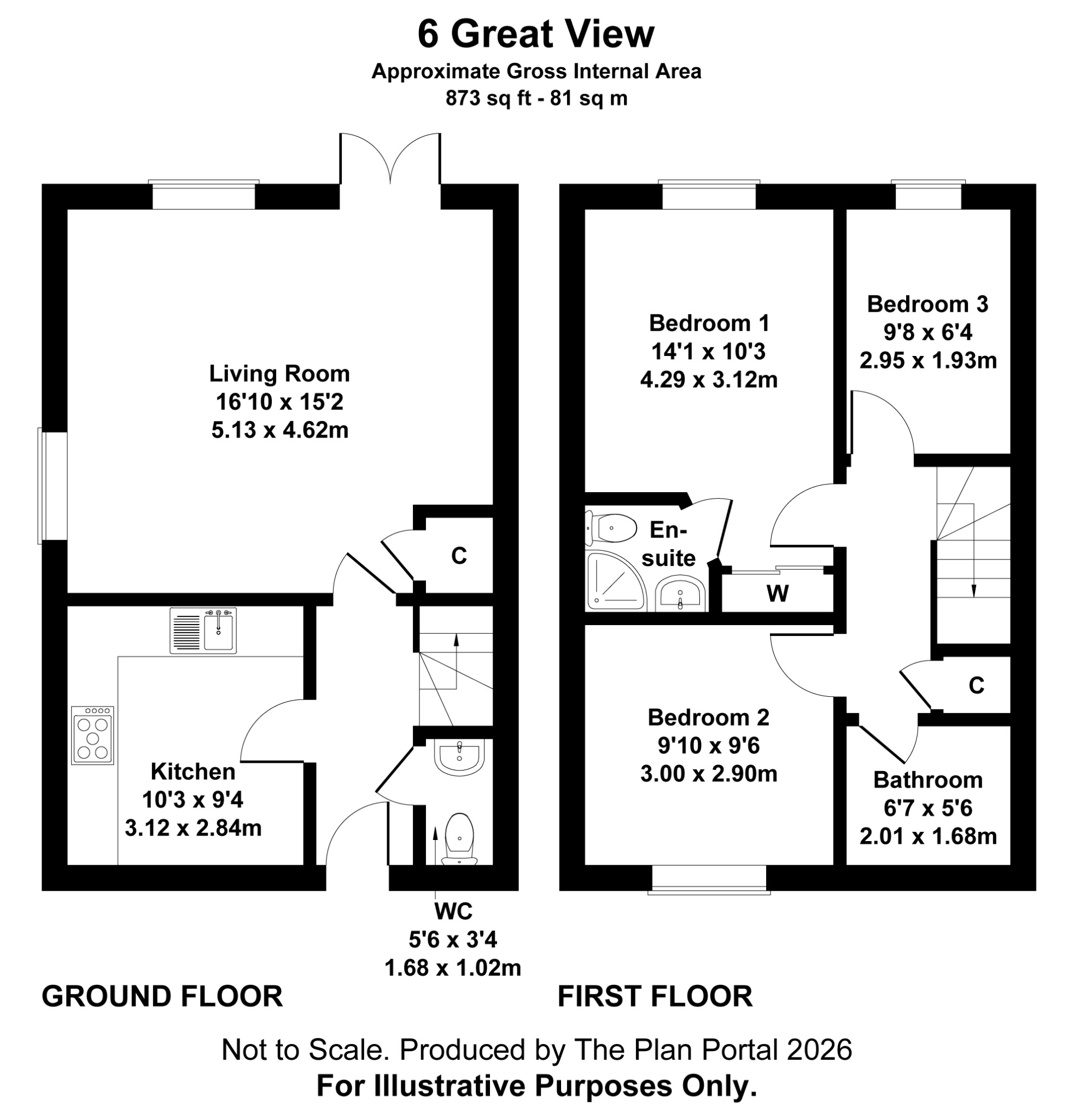 6, Great View, Chulmleigh floorplan