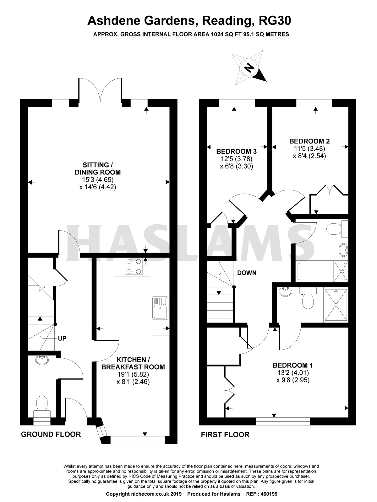 3 Bedrooms Terraced house for sale in Ashdene Gardens, Reading RG30