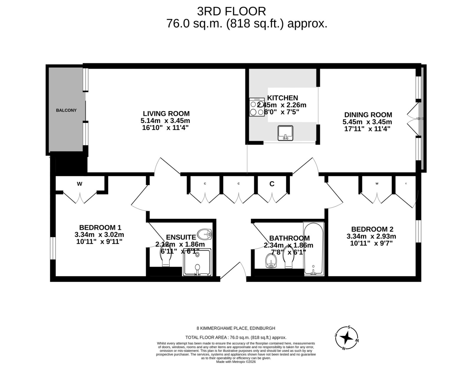 Flat 5, 8 Kimmerghame Place, Edinburgh floorplan