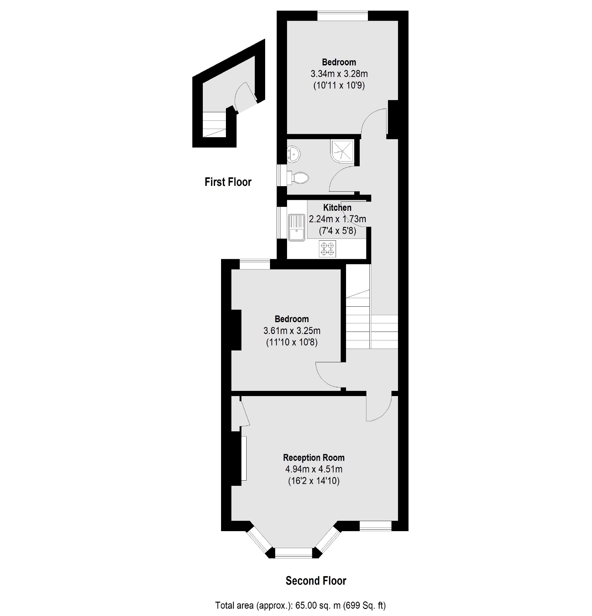 Top Floor, 56, Waller Road, London floorplan