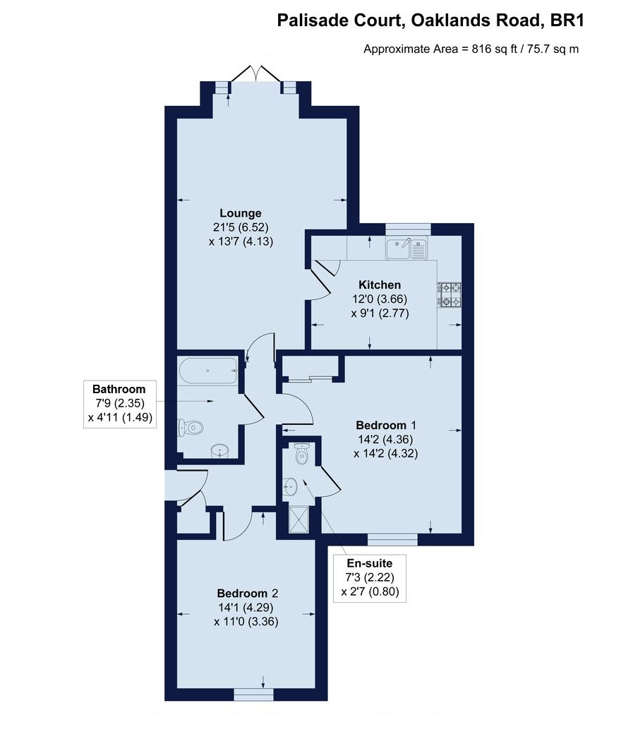 Flat 2, Palisade Court, 14, Oaklands Road, Bromley floorplan
