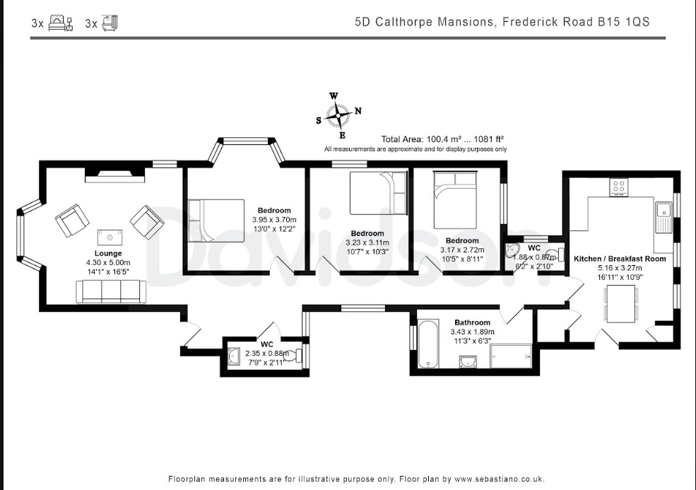 5D Calthorpe Mansions, Calthorpe Road, Birmingham floorplan