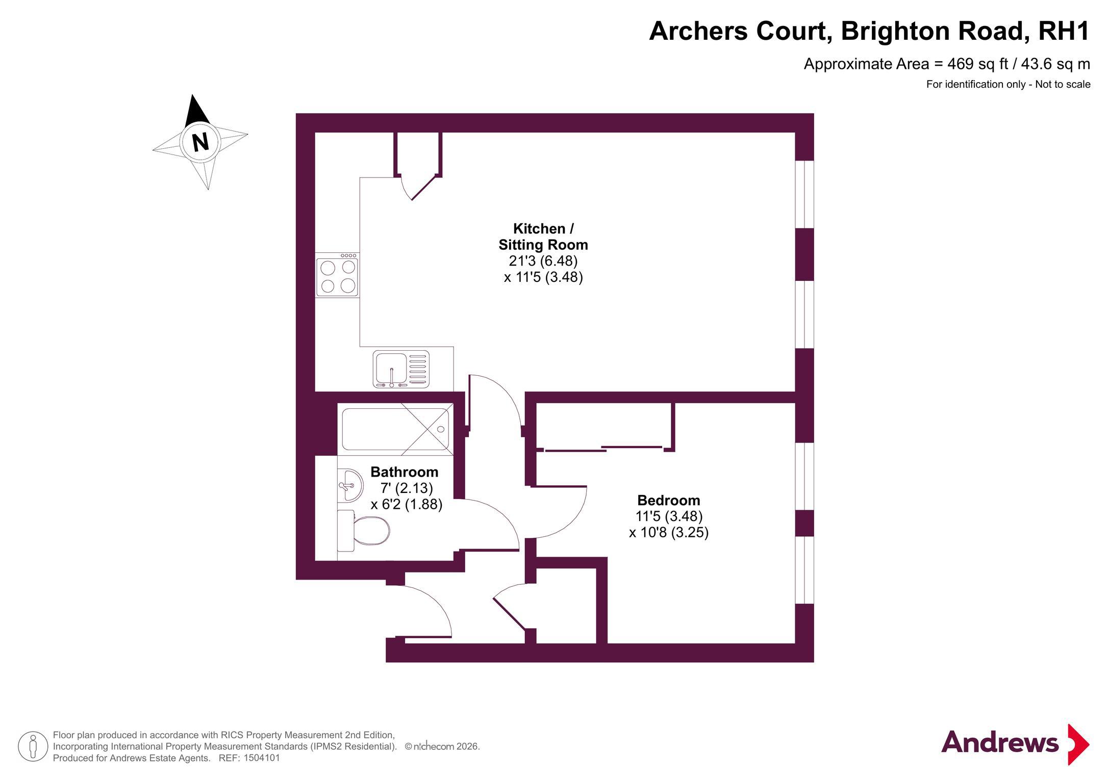 Flat 2, Archers Court,, Brighton Road, Surrey floorplan