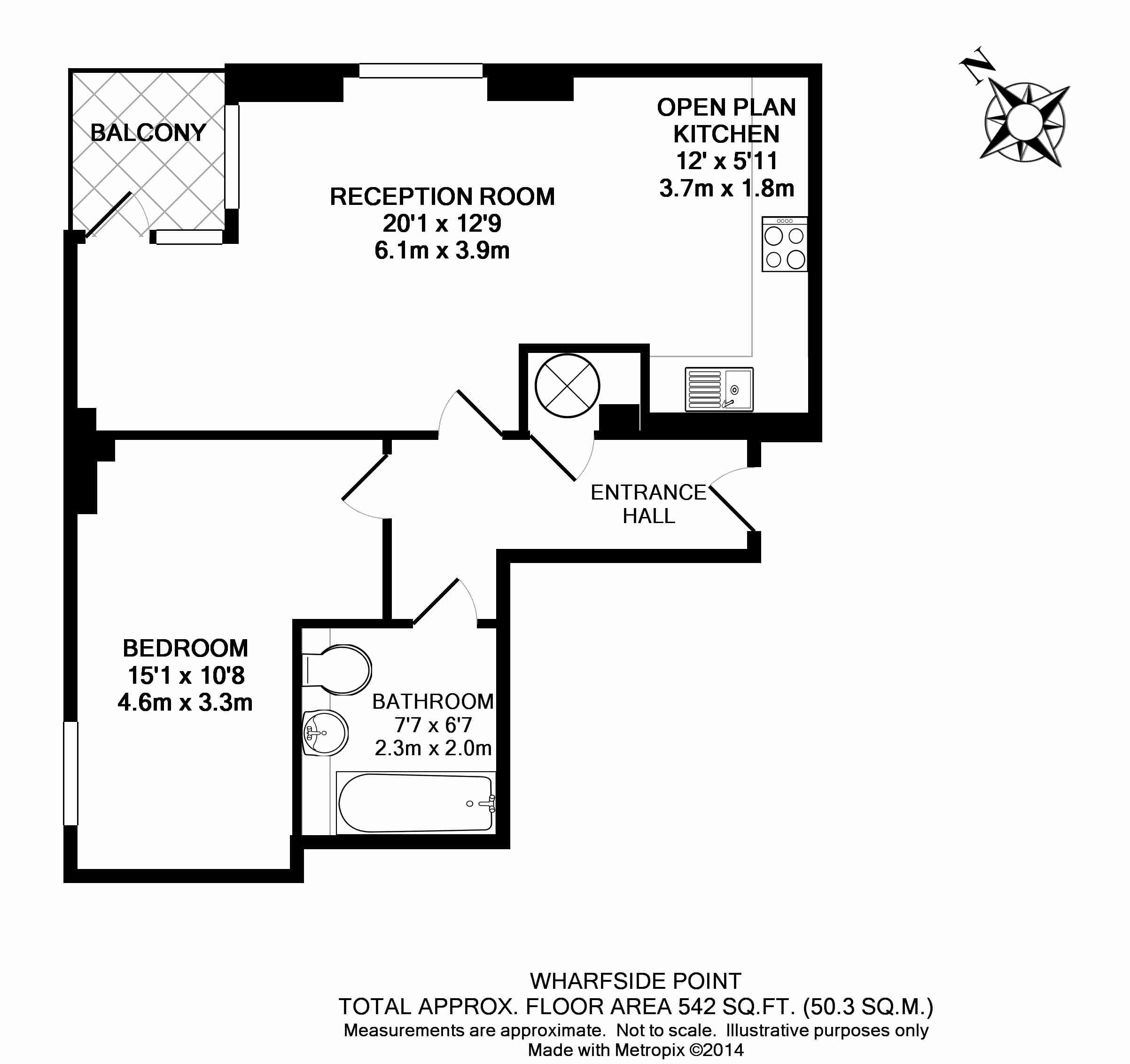Flat 2102, Wharfside Point South, 4, Prestons Road, London floorplan