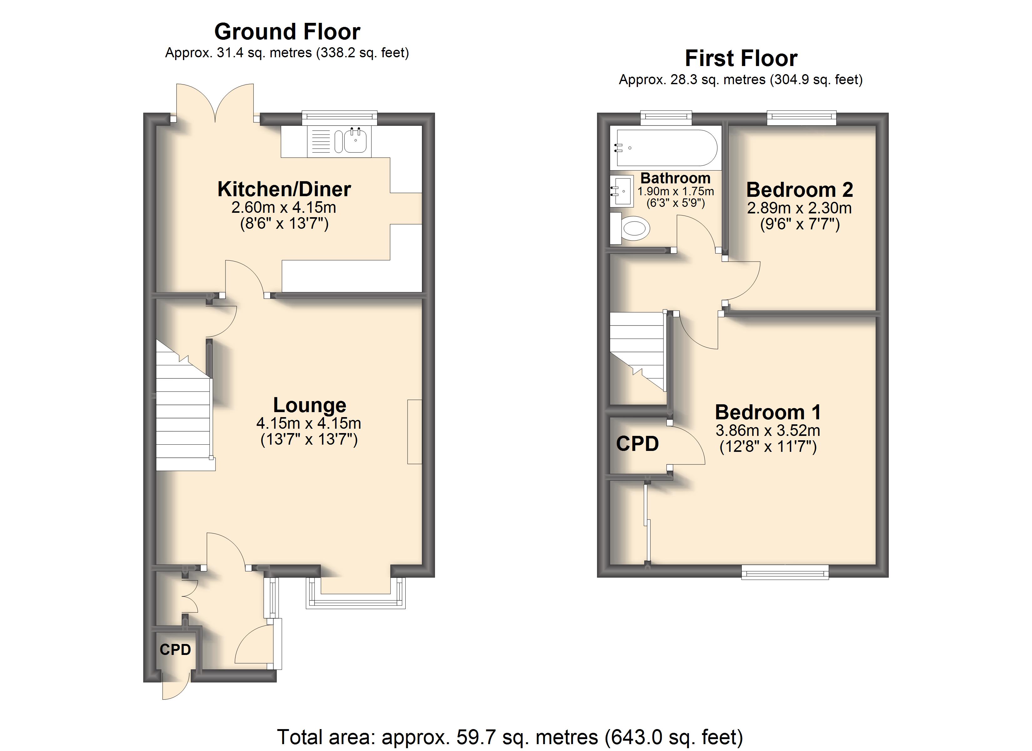 2 Bedrooms Town house for sale in Charnwood Court, Sothall, Sheffield S20