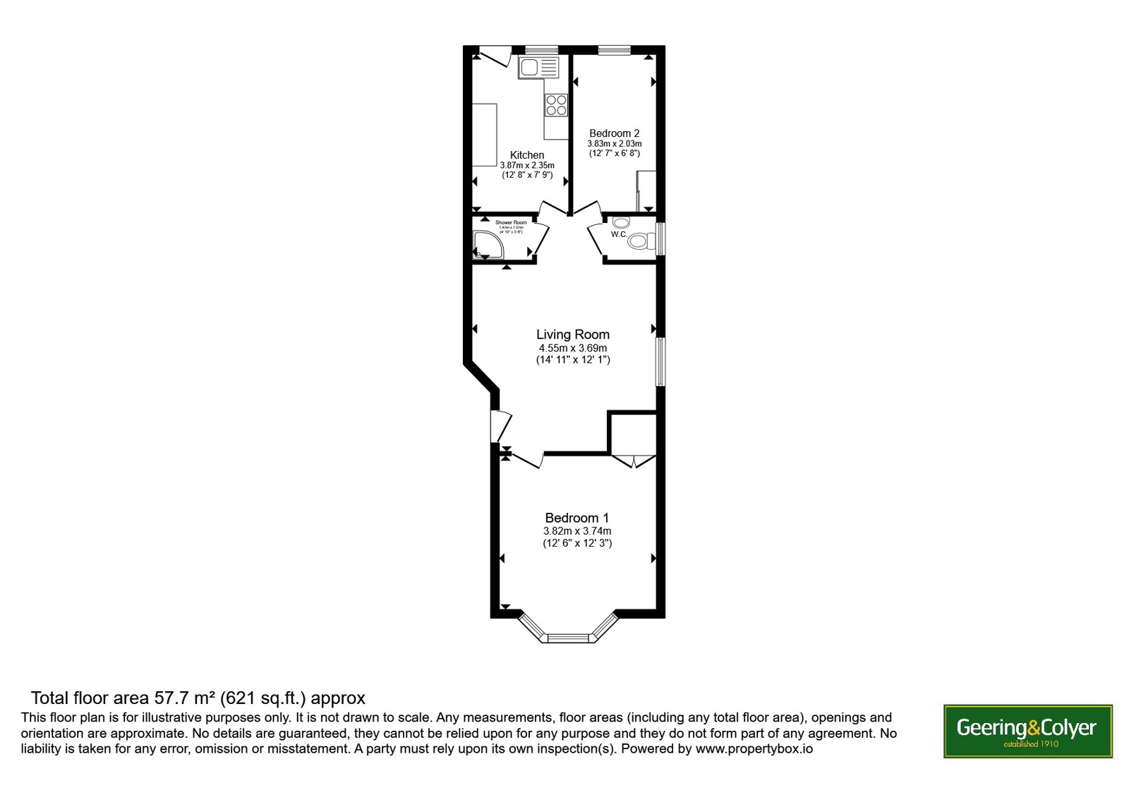 Flat 2, 89, Folkestone Road, Kent floorplan