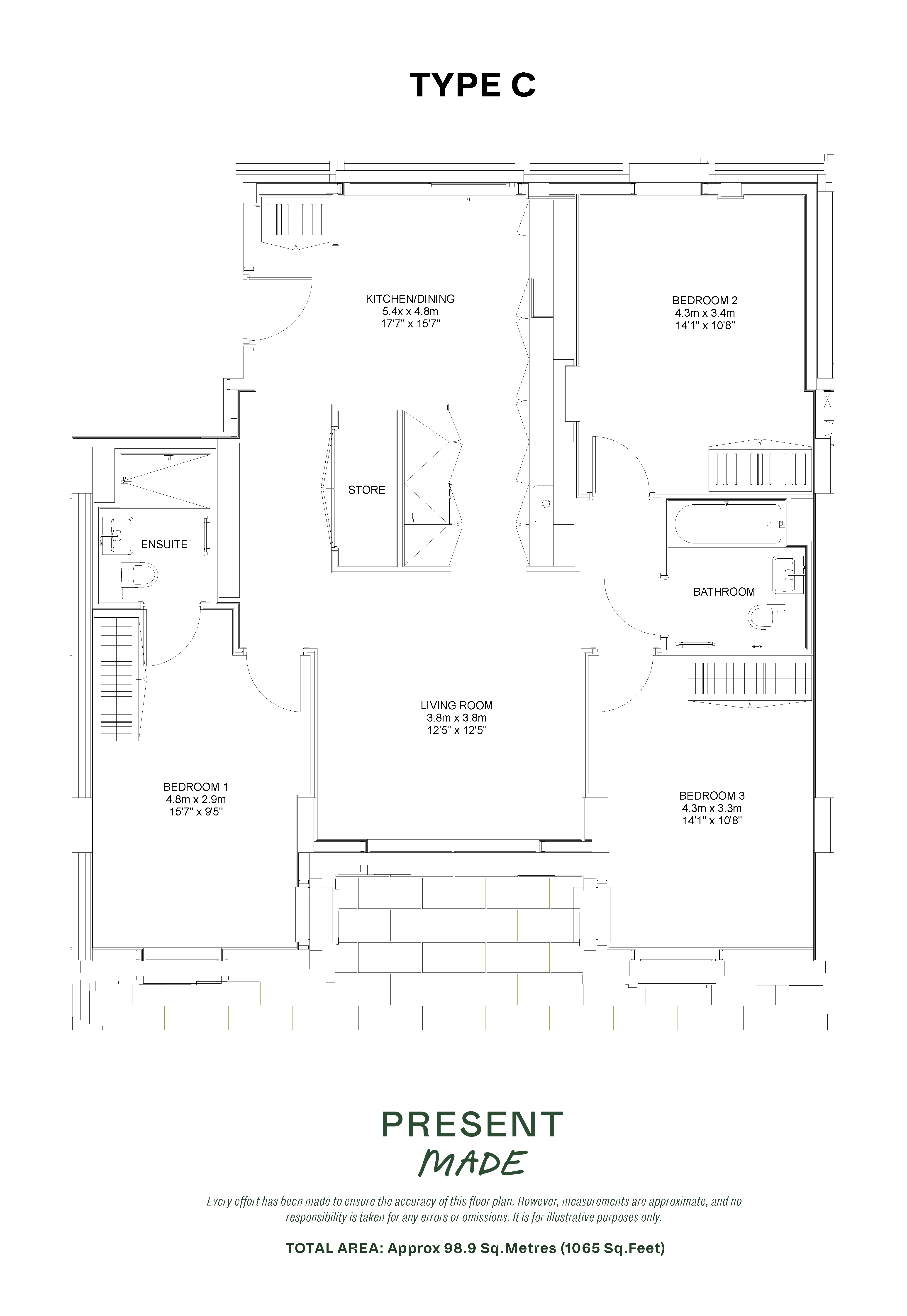 Type C, 147, Milne Avenue, Cambridge floorplan