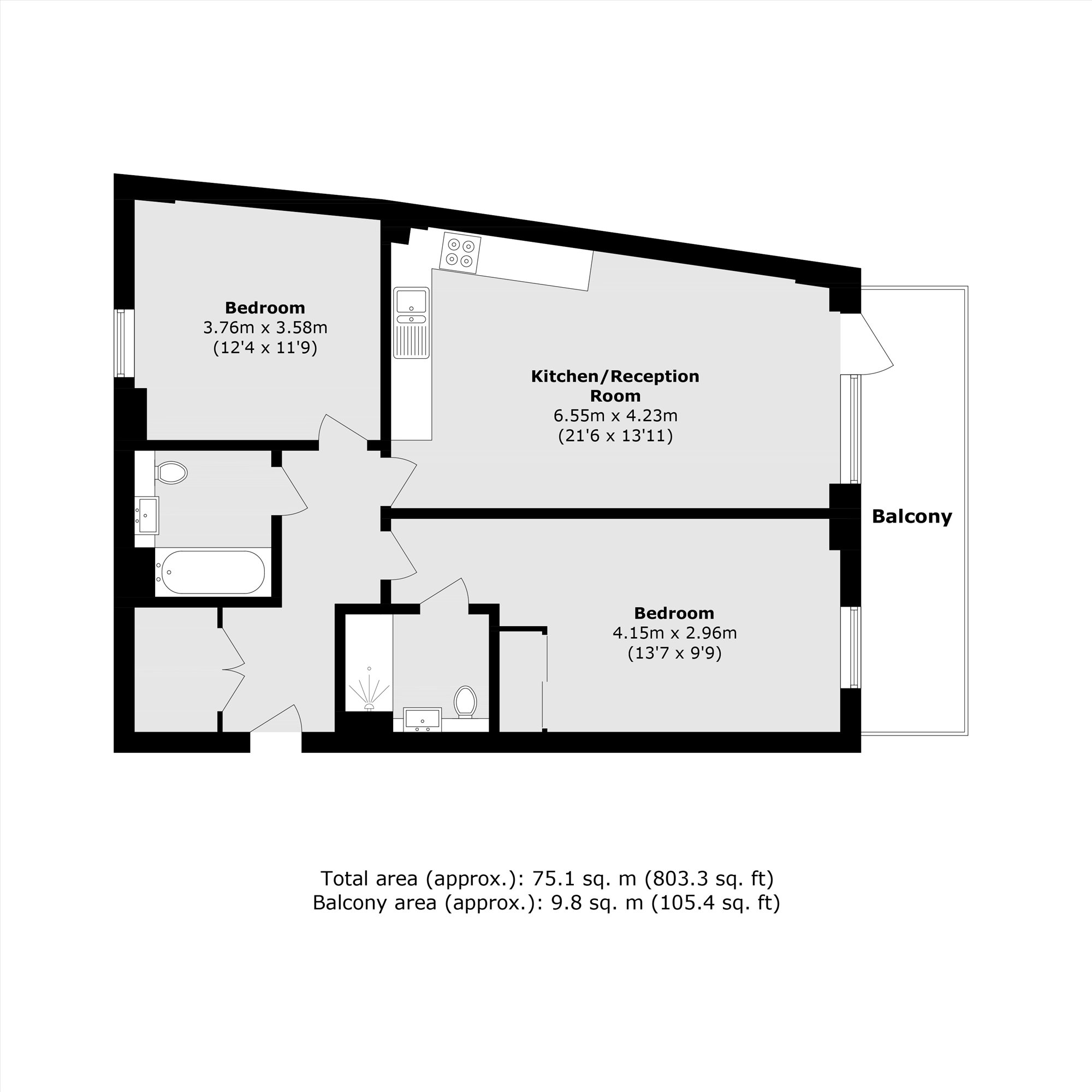 Flat 21, Marylebone Court, 1, Selbourne Avenue, Hounslow floorplan