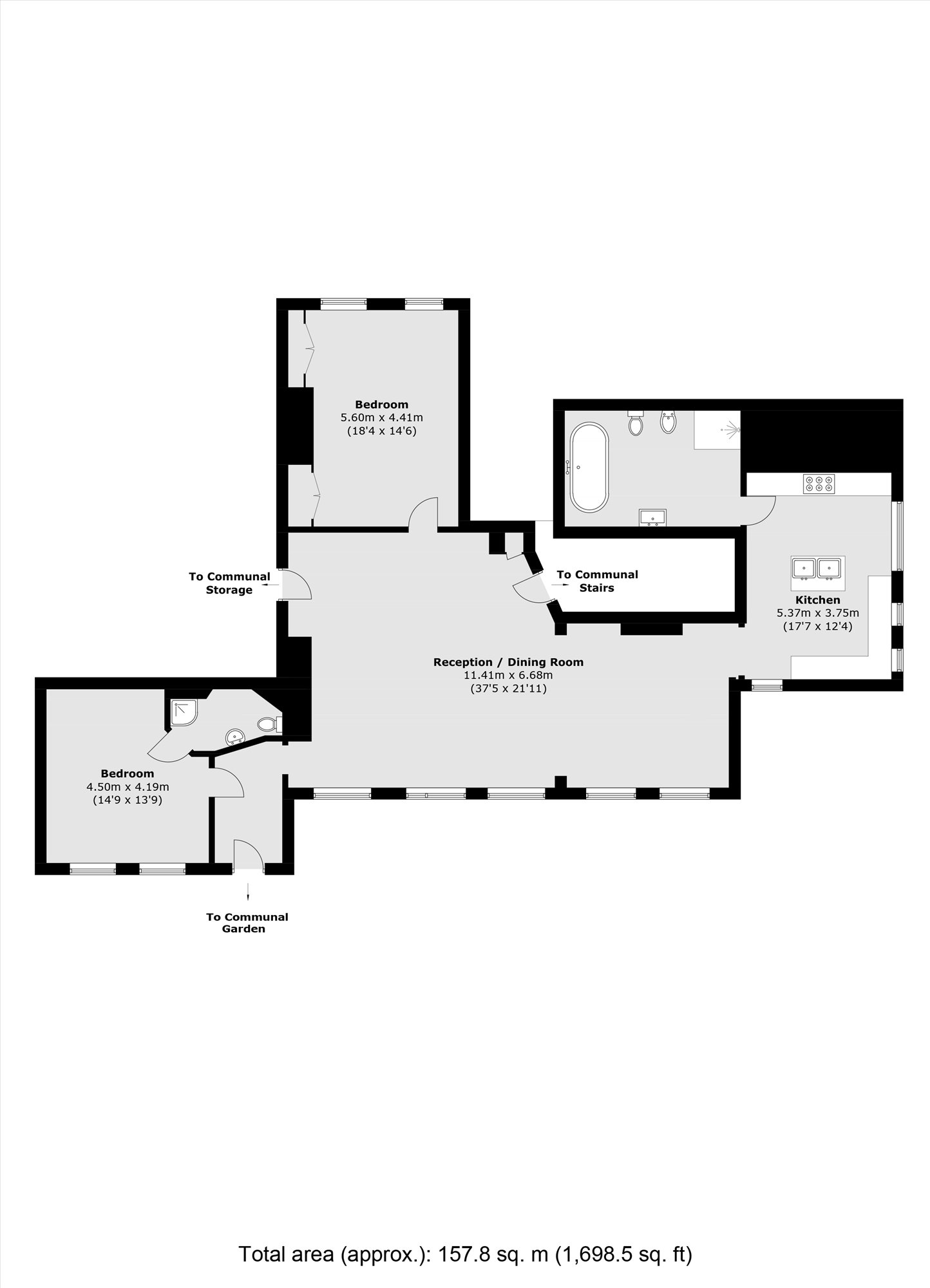 Flat 8, Point House, 18, West Grove, London floorplan