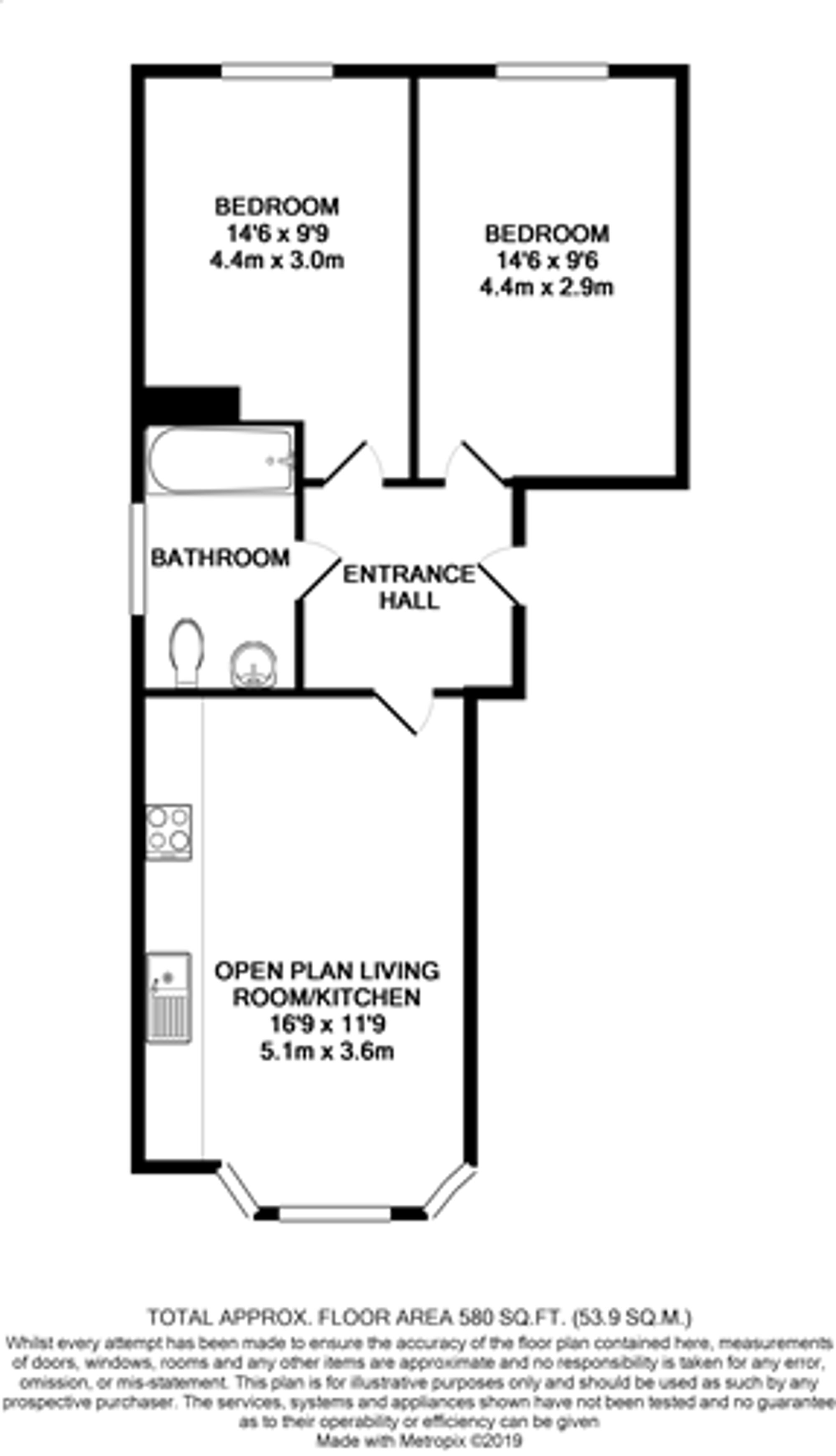 Flat 2, 36 Park Lane, Wallington floorplan