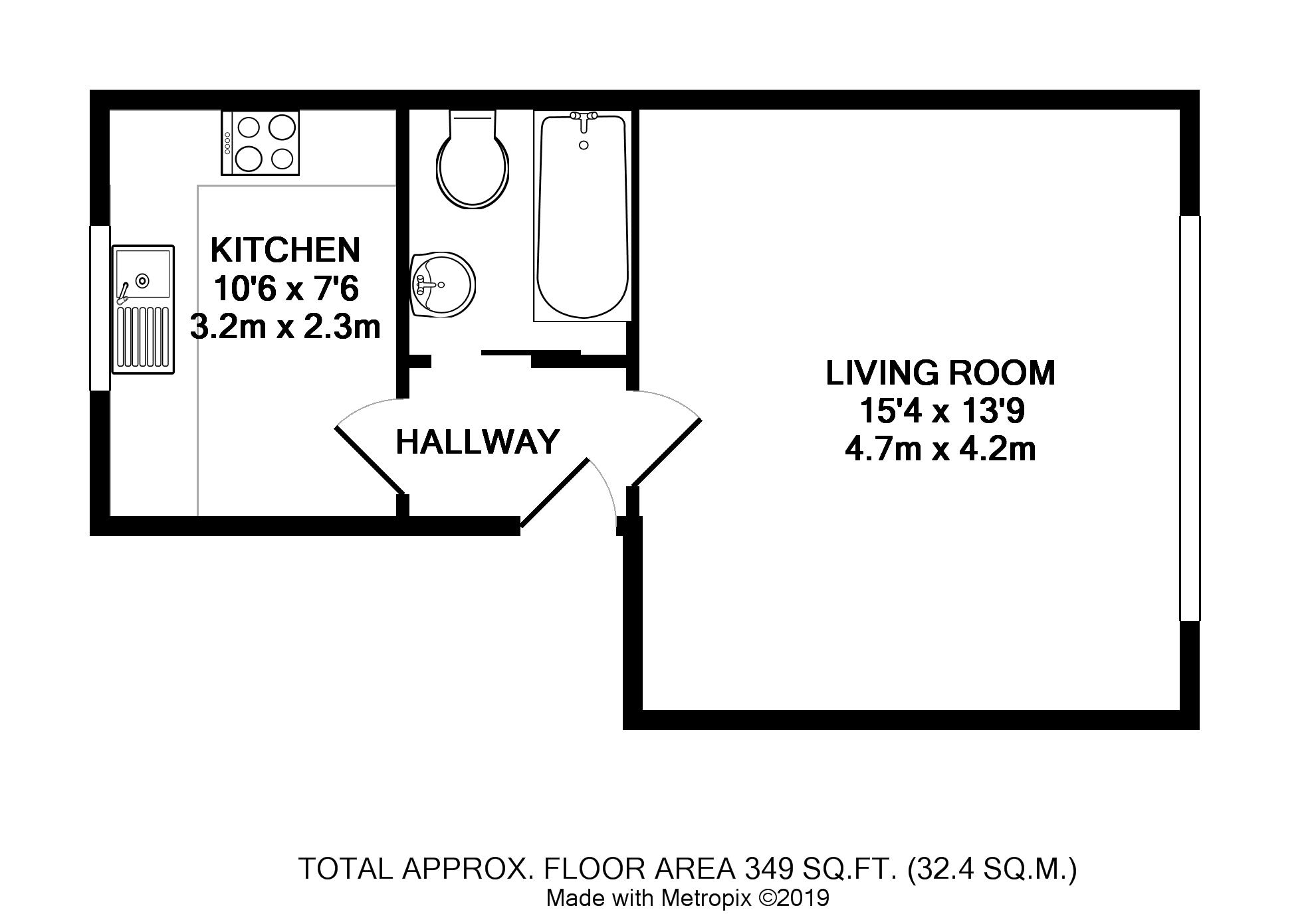 First Floor Flat 3, School Road, Bristol floorplan