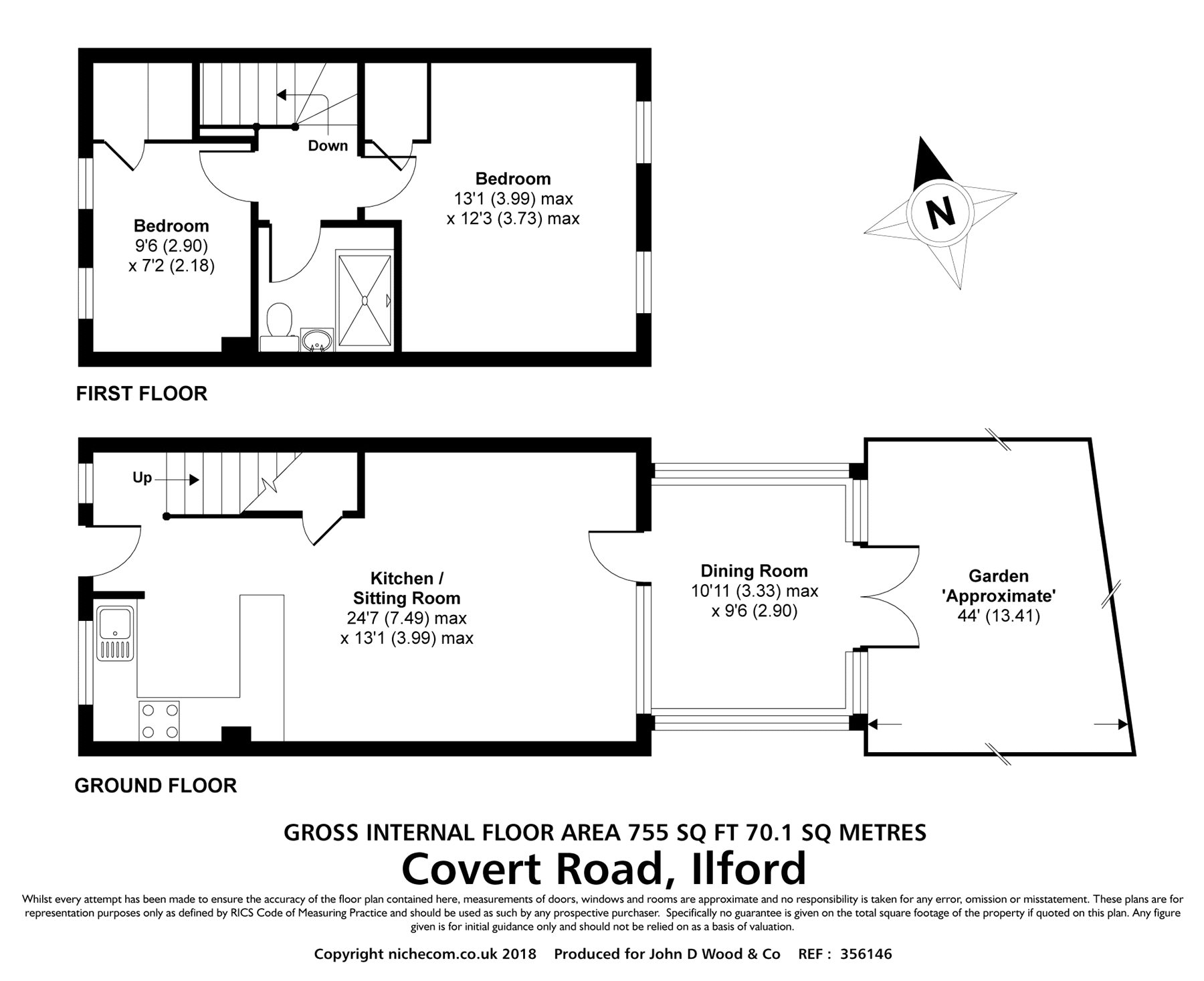 2 Bedrooms Terraced house for sale in Covert Road, Ilford IG6