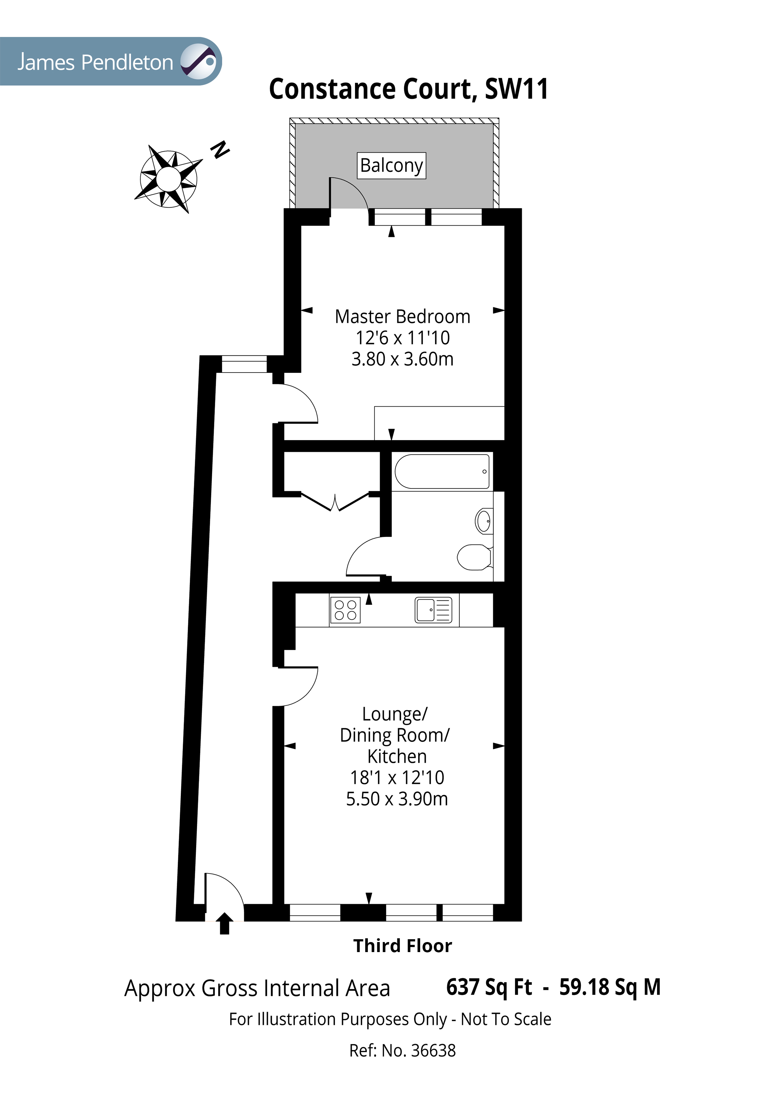 1 Bedrooms Flat for sale in Constance Court, 10 Chatfield Road, Battersea, London SW11