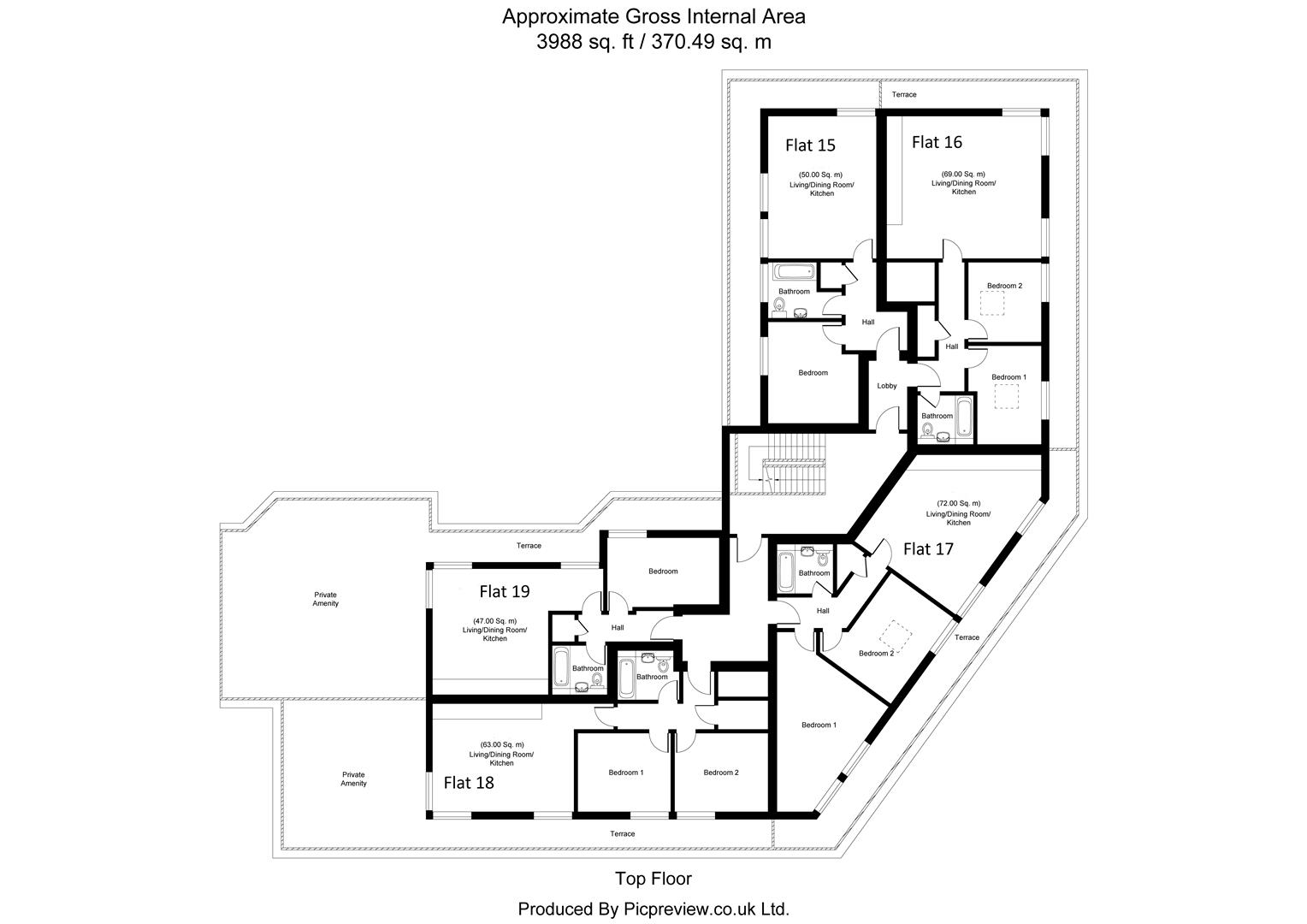 Flat 16, 1 Molesey Road, West Molesey floorplan