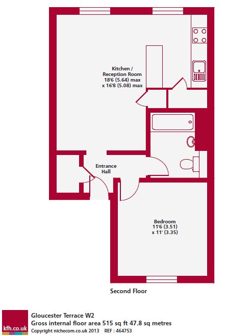C, 217, Gloucester Terrace, London floorplan