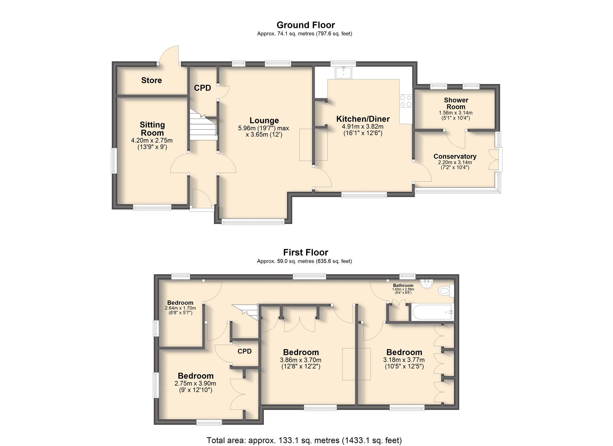 3 Lower Alley, Chesterfield floorplan