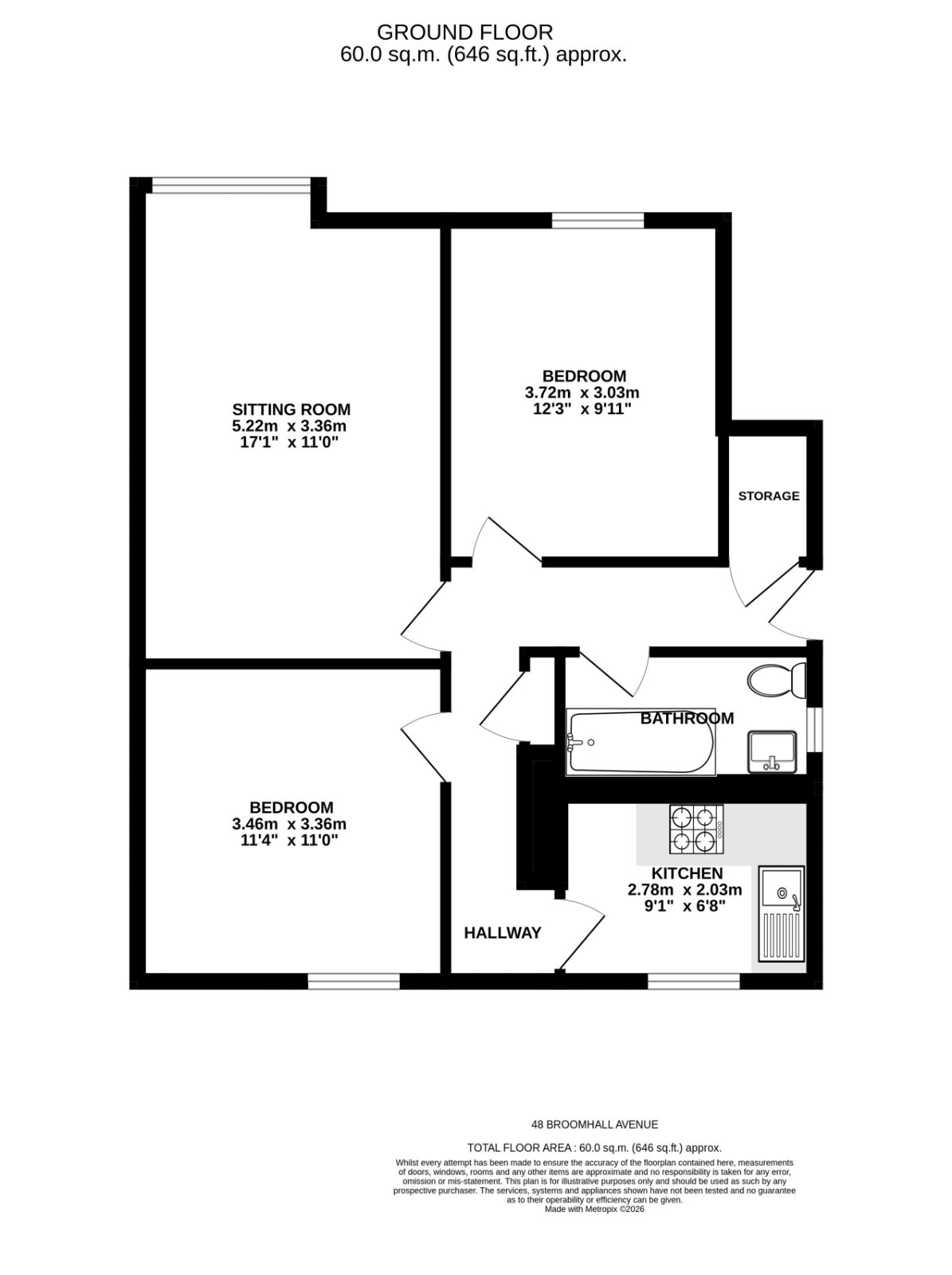 48 Broomhall Avenue, Edinburgh floorplan