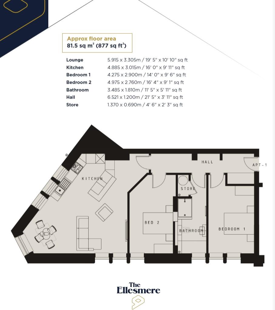 Apartment 1, 93 Walkden Road, Worsley floorplan