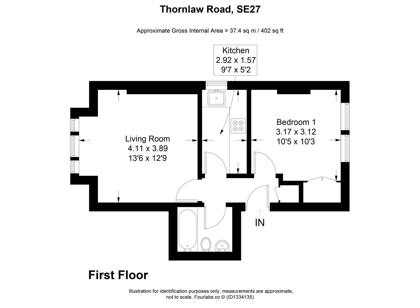 Flat D, 110, Thornlaw Road, London floorplan