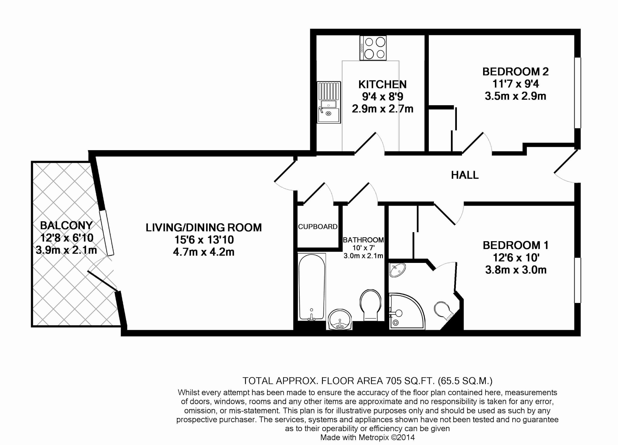 2 Bedrooms Flat to rent in Kidwells Close, Maidenhead SL6