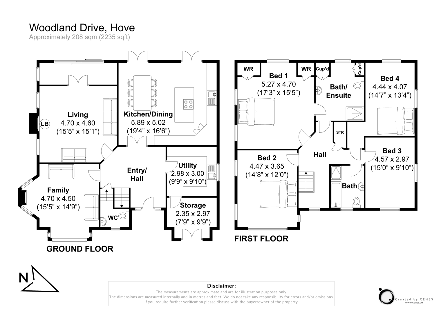 80, Woodland Drive, Hove floorplan