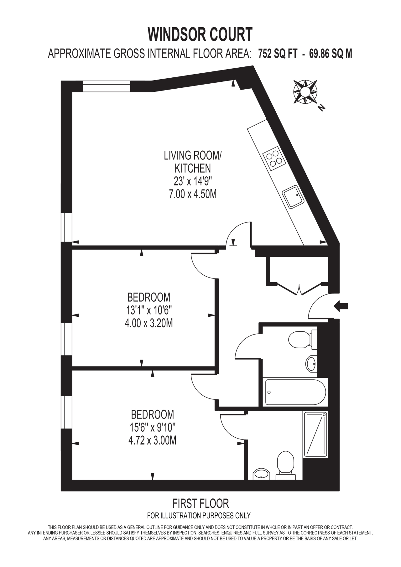 Windsor Court, Bow, London E3, 2 bedroom flat to rent 66141095