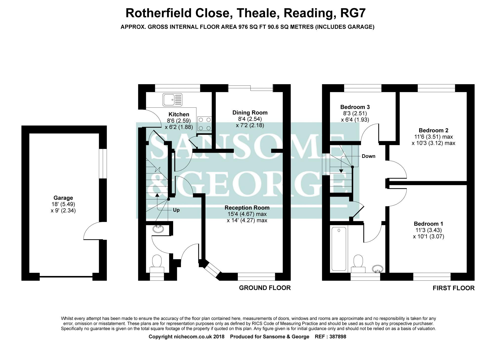 3 Bedrooms Detached house for sale in Rotherfield Close, Theale, Reading RG7