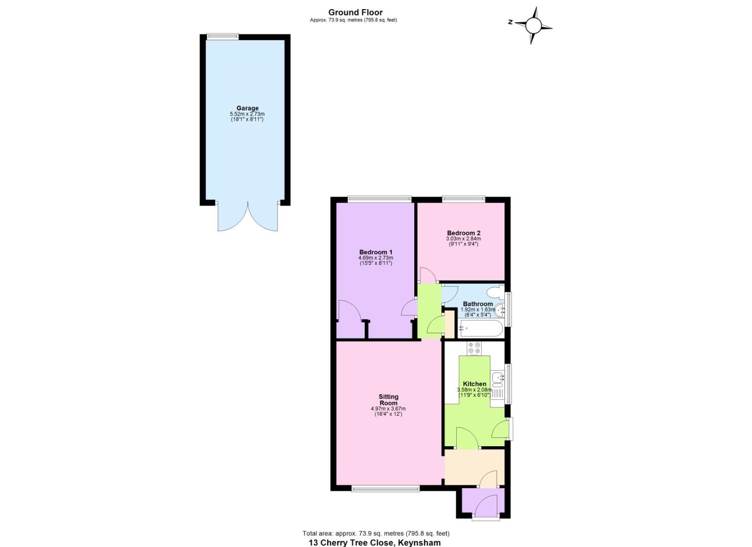 13, Cherry Tree Close, Bristol floorplan