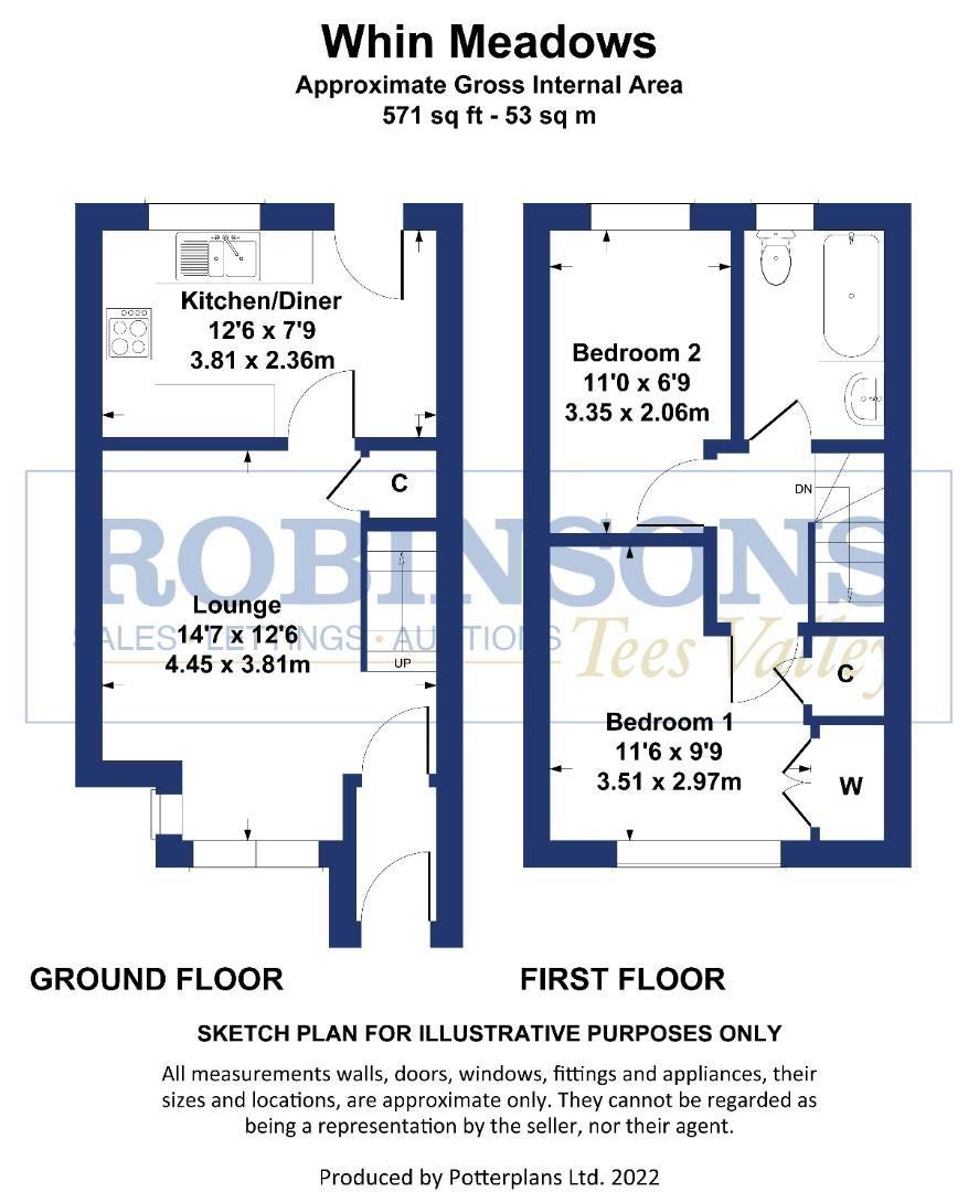 Whin Meadows, Victoria Gardens, Hartlepool TS24, 2 bedroom terraced