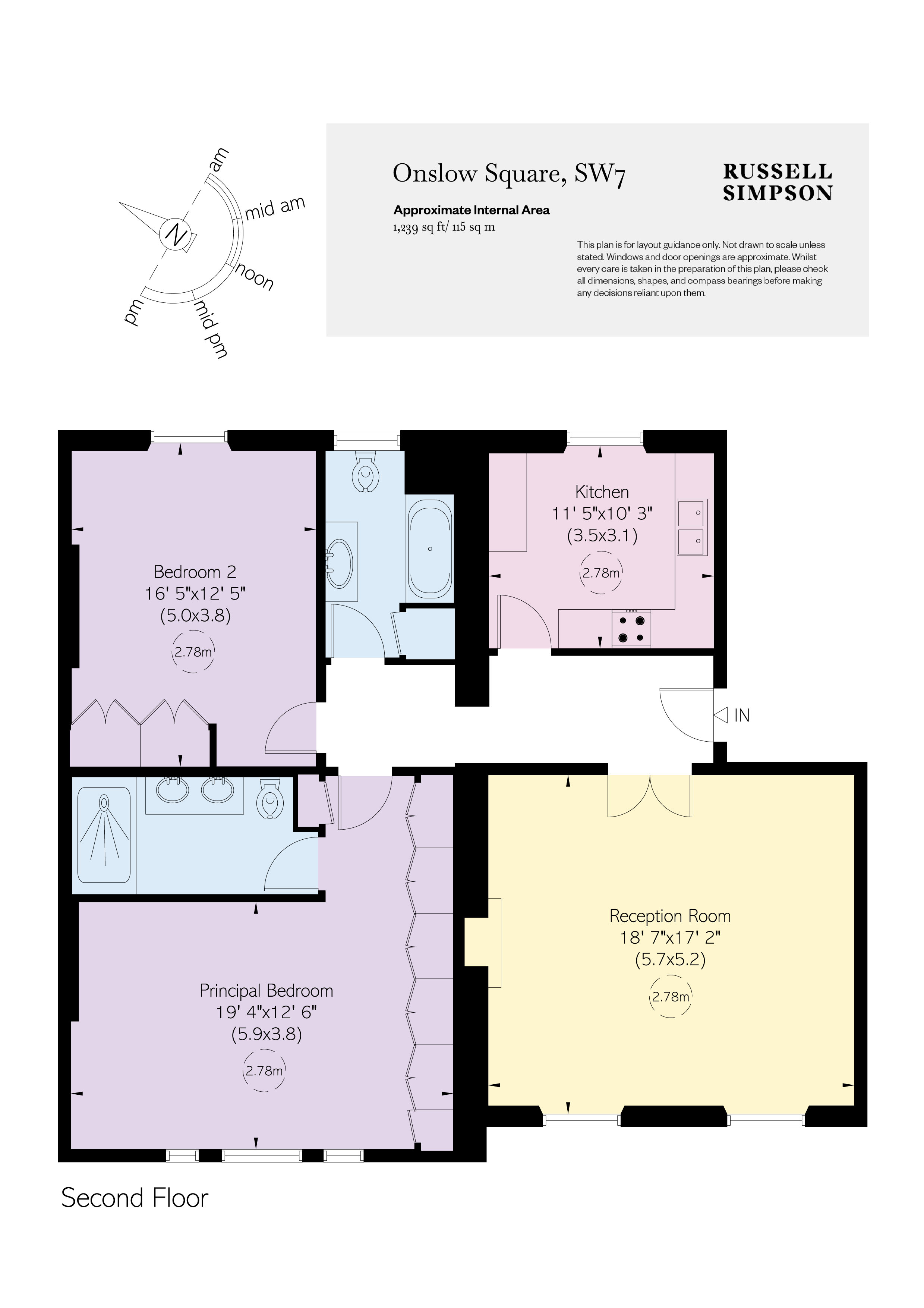 Flat 2, 17, Onslow Square, South Kensington floorplan