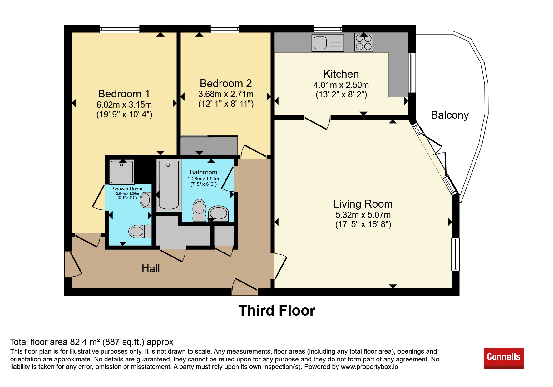 Flat 18, East Cliff Manor, 45, Christchurch Road, Bournemouth floorplan